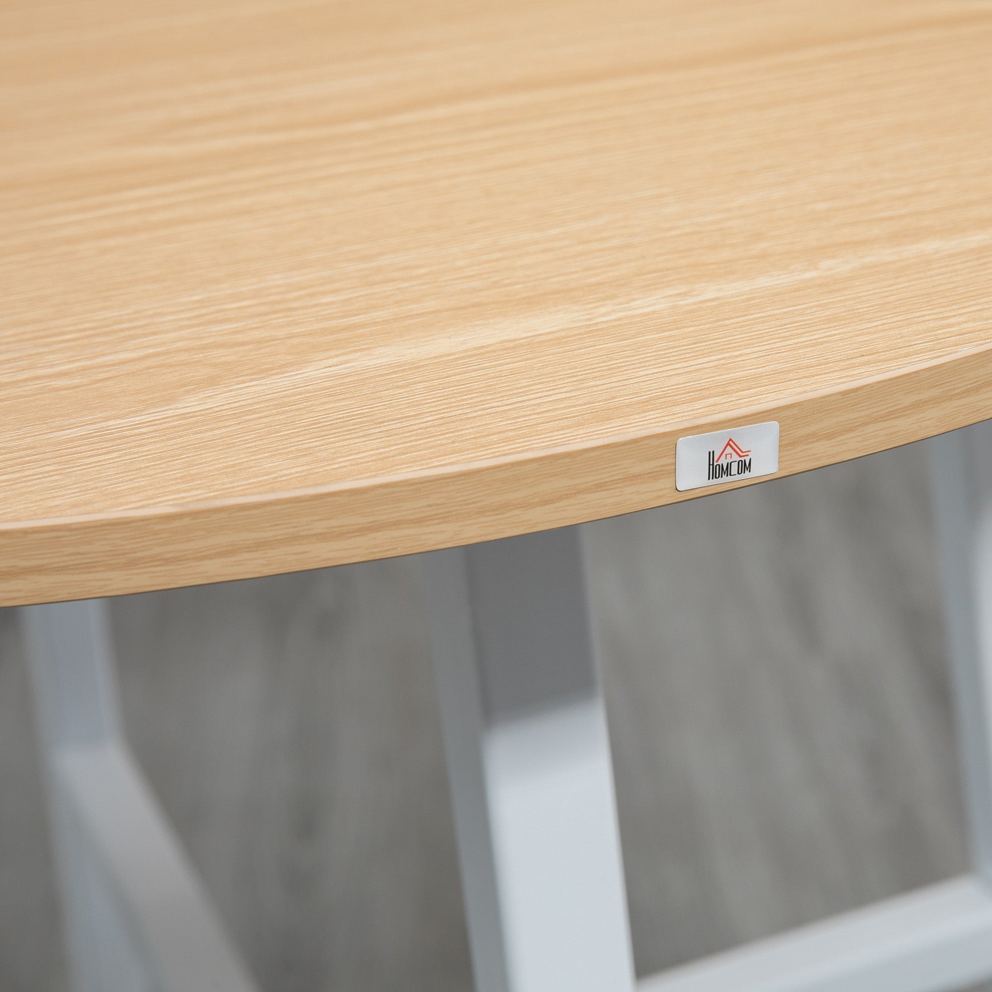 Dining Table for 4 People, Modern Living Room, Steel & Natural Wood