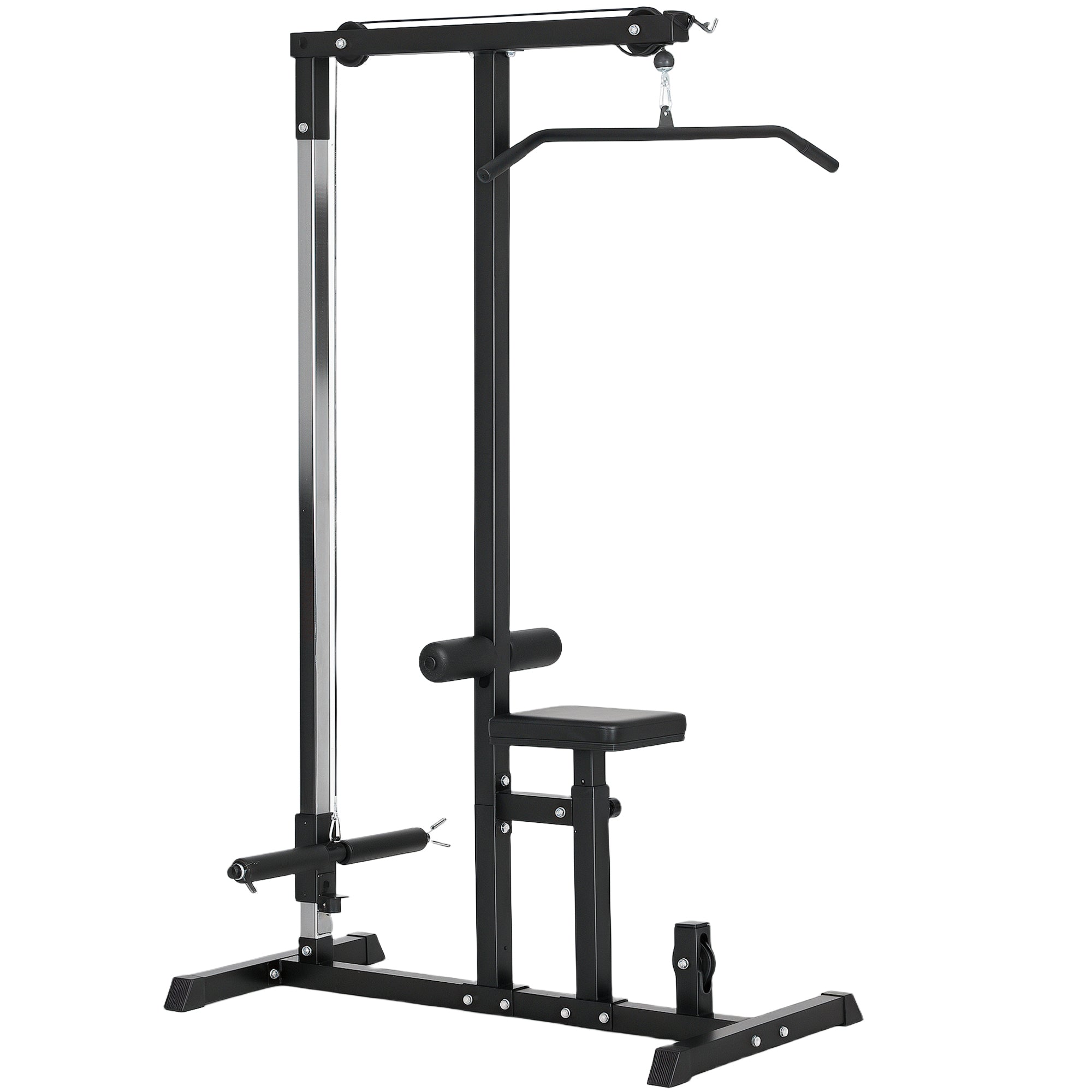 Power Station Fitness Station, Adjustable Seat & Pulley, Steel, Black
