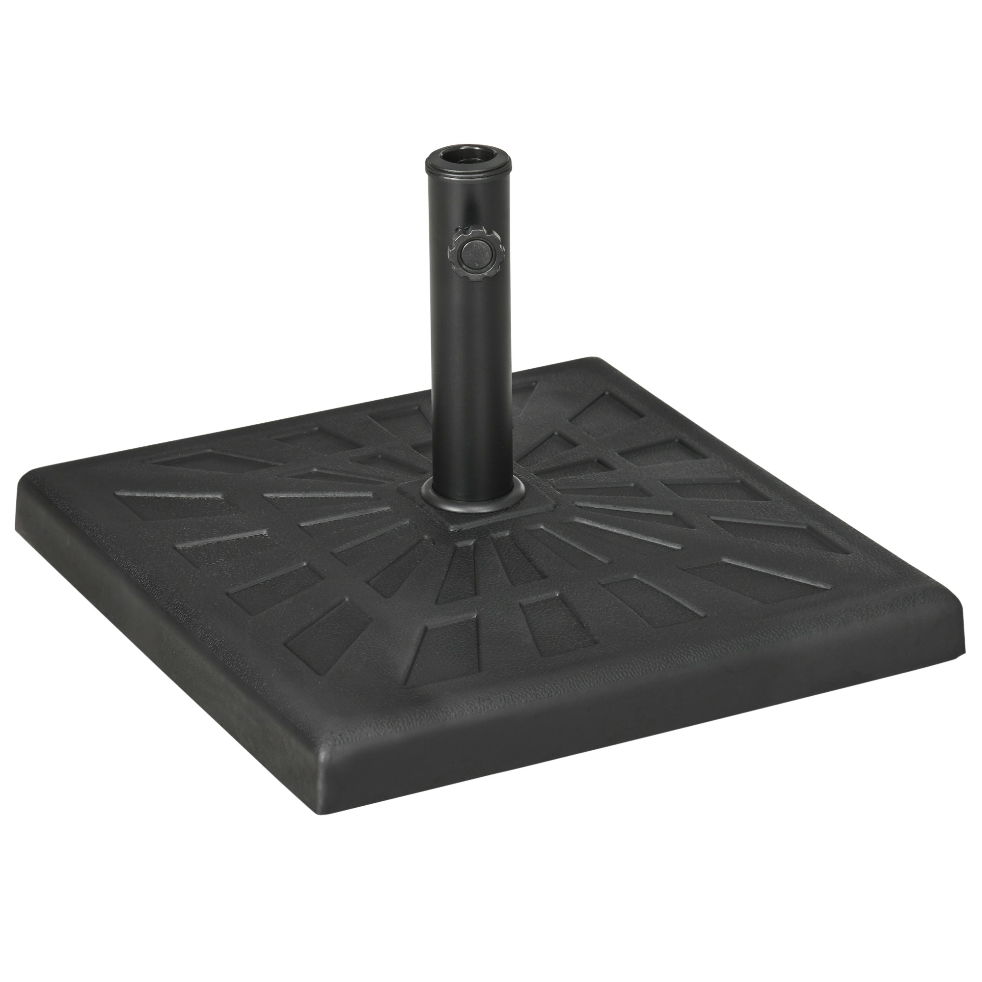 Parasol Base 19kg Stable for 32/38/48mm Poles, Black Resin