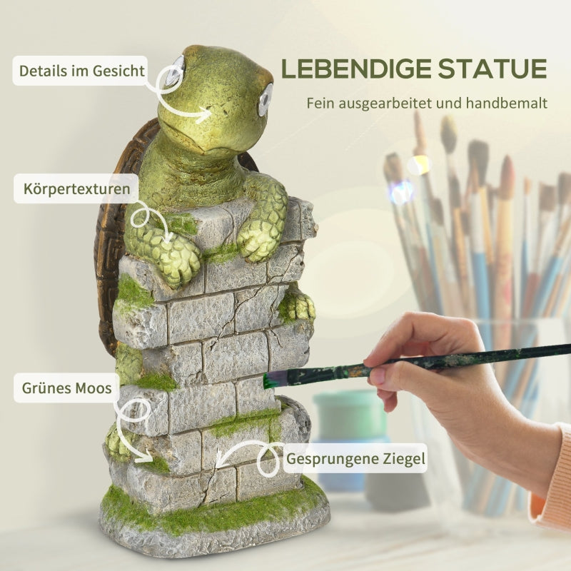 Turtle Sculpture, LED Solar Light, 36.5 cm, Magnesium Oxide