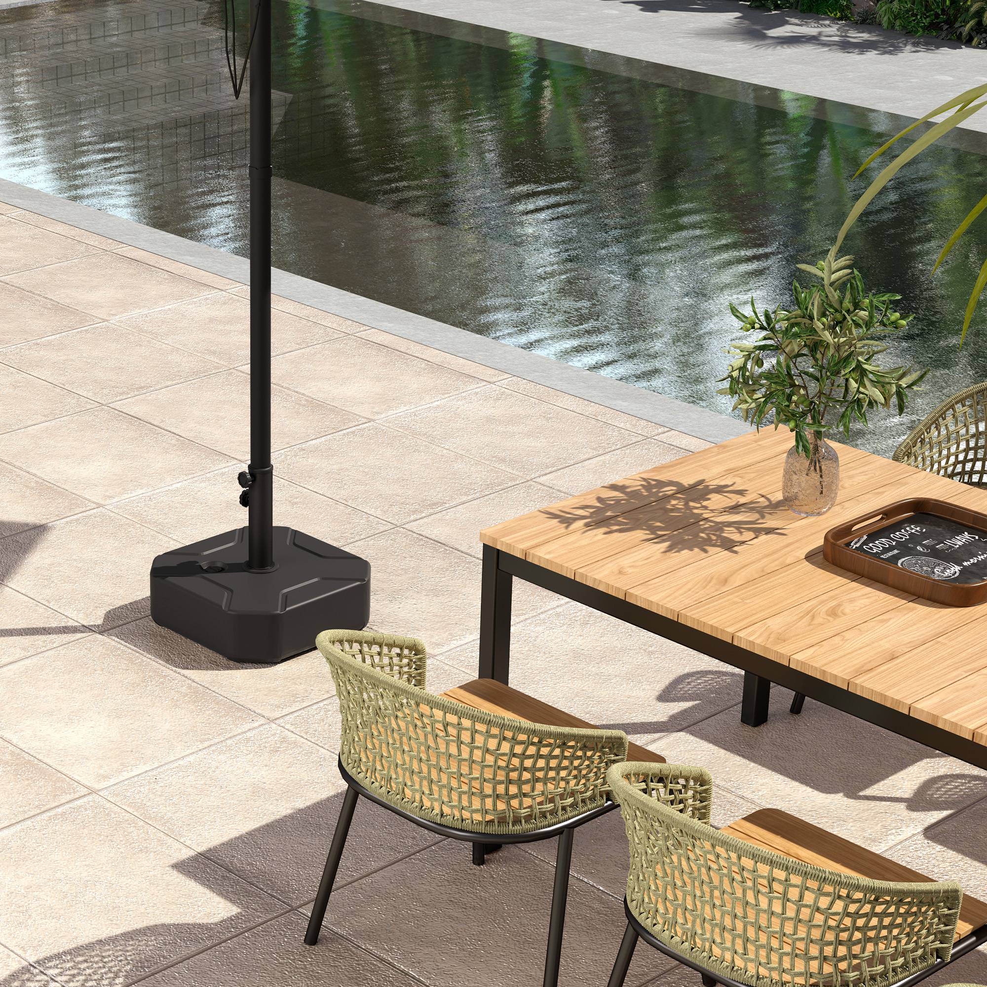 Parasol Base Square Fillable 25kg for 38/48mm Poles