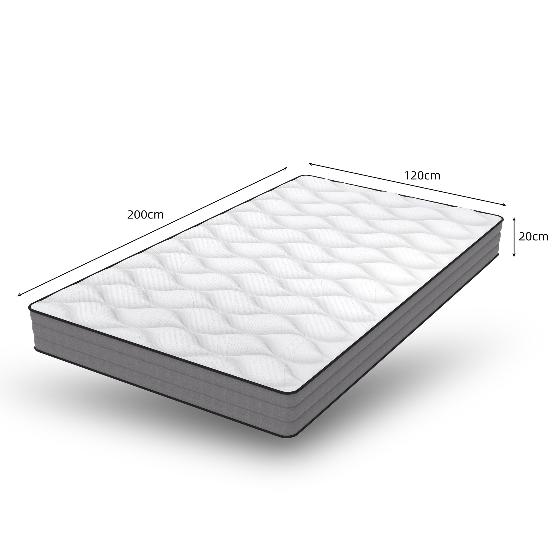 Deluxe Pocket Spring Mattress 120x200cm H3 7 Zone with 1000 Springs, Lyocell Cover