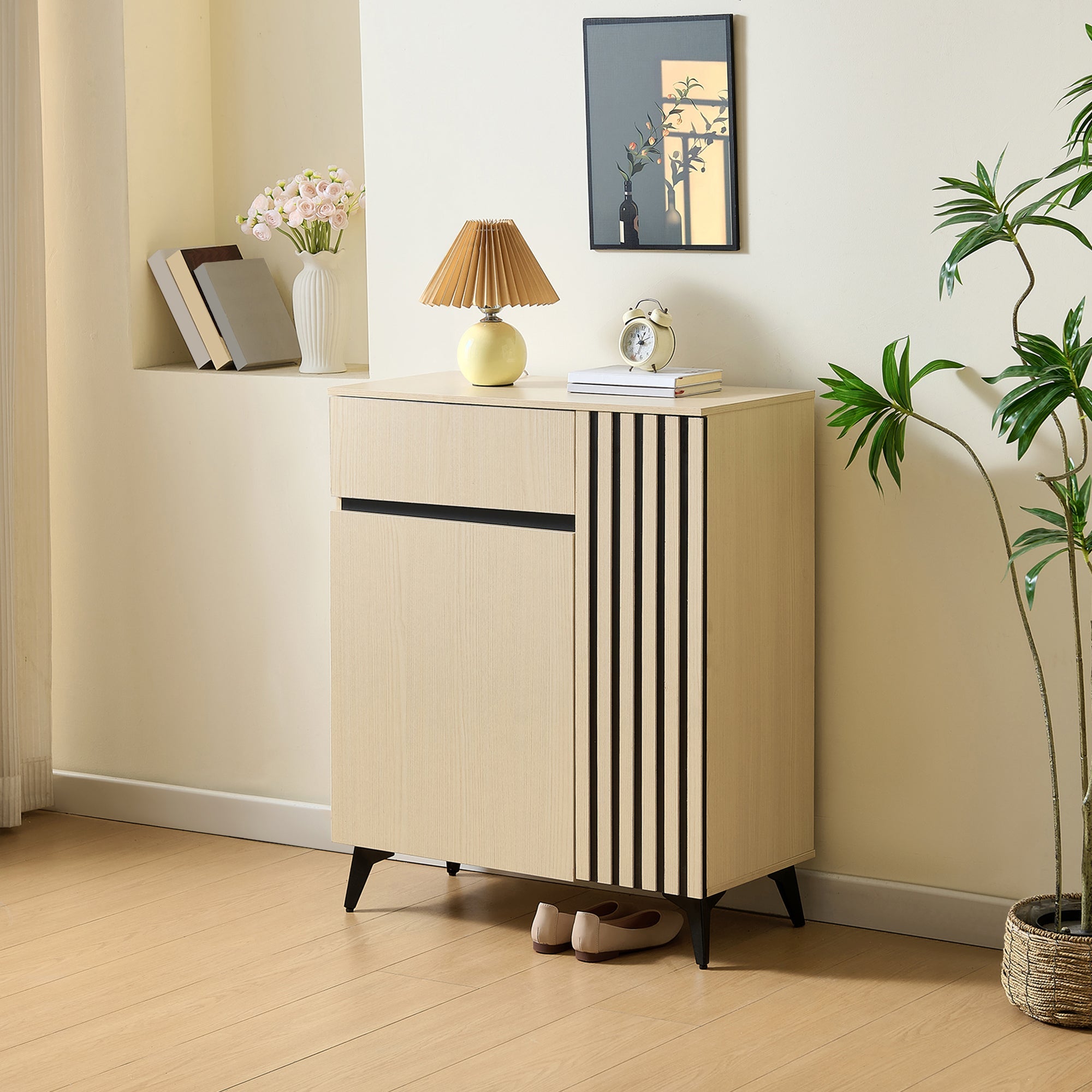 Sideboard Shoe Cabinet 2 Doors 1 Drawer Adjustable Shelves