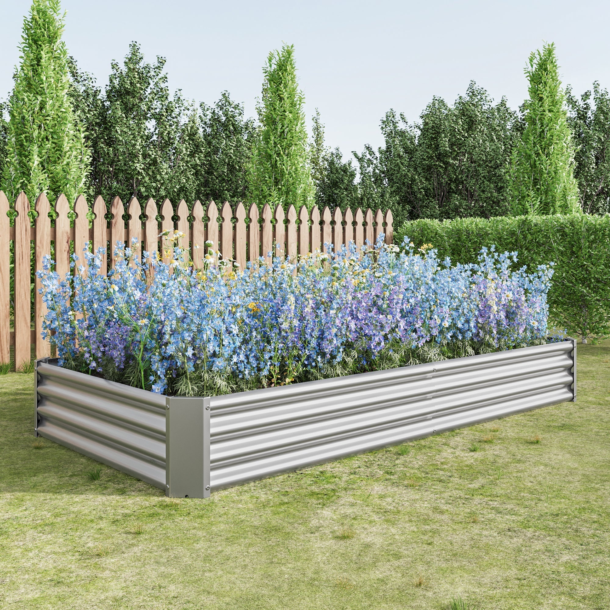 Raised Bed Metal Plant Bed, Robust Sheet Steel, Rust Protection, Stable Design, for Vegetables, Herbs & Flowers Anthracite