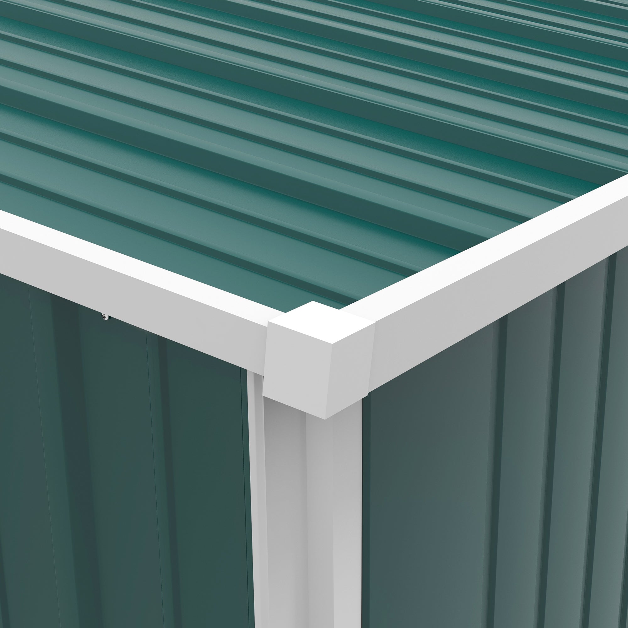 Garden Shed 5.3 x 3.1ft Corrugated Steel Green