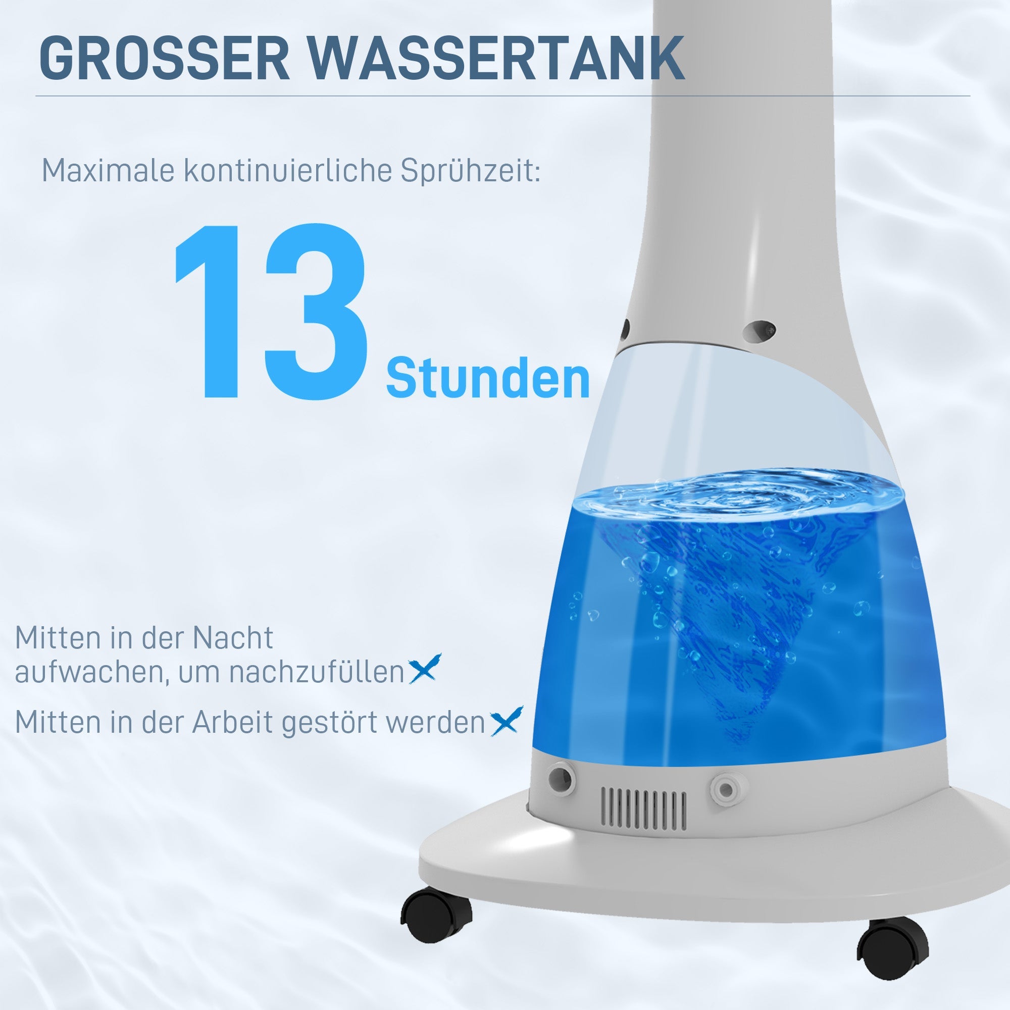 Fan with Mist Function, 90W, 3L Tank, 3 Modes, Timer, Oscillating, Black