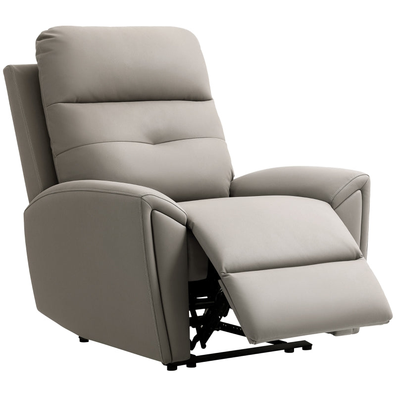 Recliner Armchair, Manual Reclining with Adjustable Leg Rest, Microfibre Grey