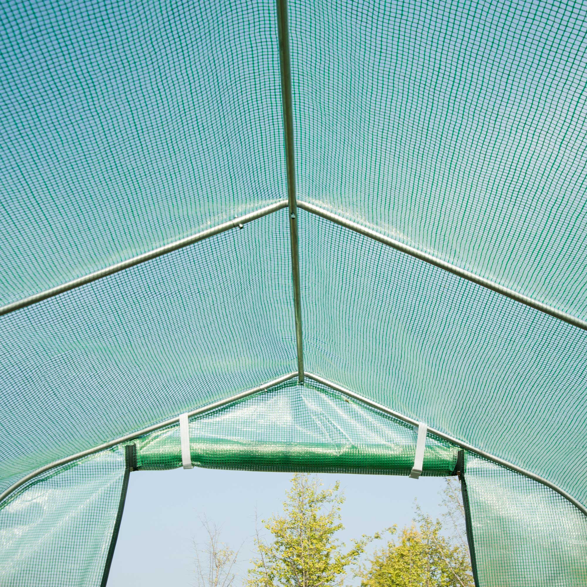 Polytunnel Greenhouse 4x2M Walk-in with Windows and Door, Green