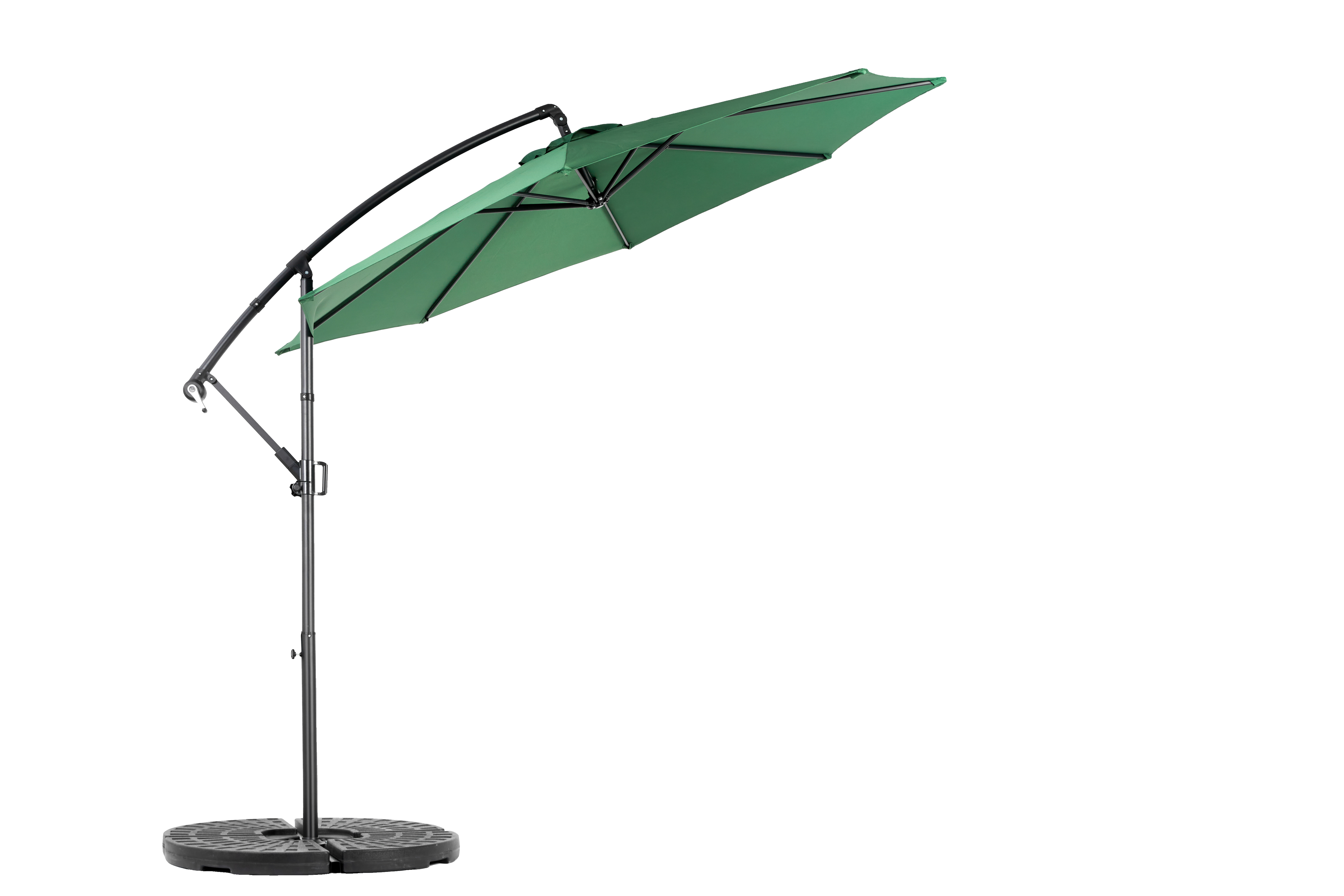 14.8 Ft Double Sided Outdoor Umbrella, Rectangular Large with Crank, Dark Green