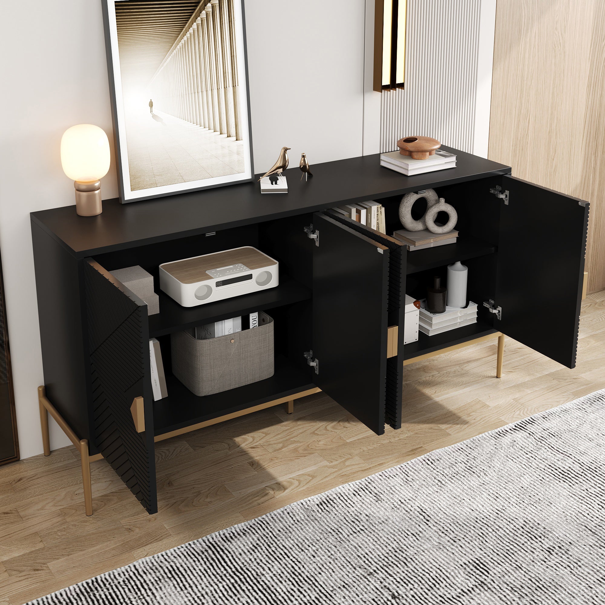 Modern Sideboard Cabinet Storage Chest of Drawers 162x40x80cm