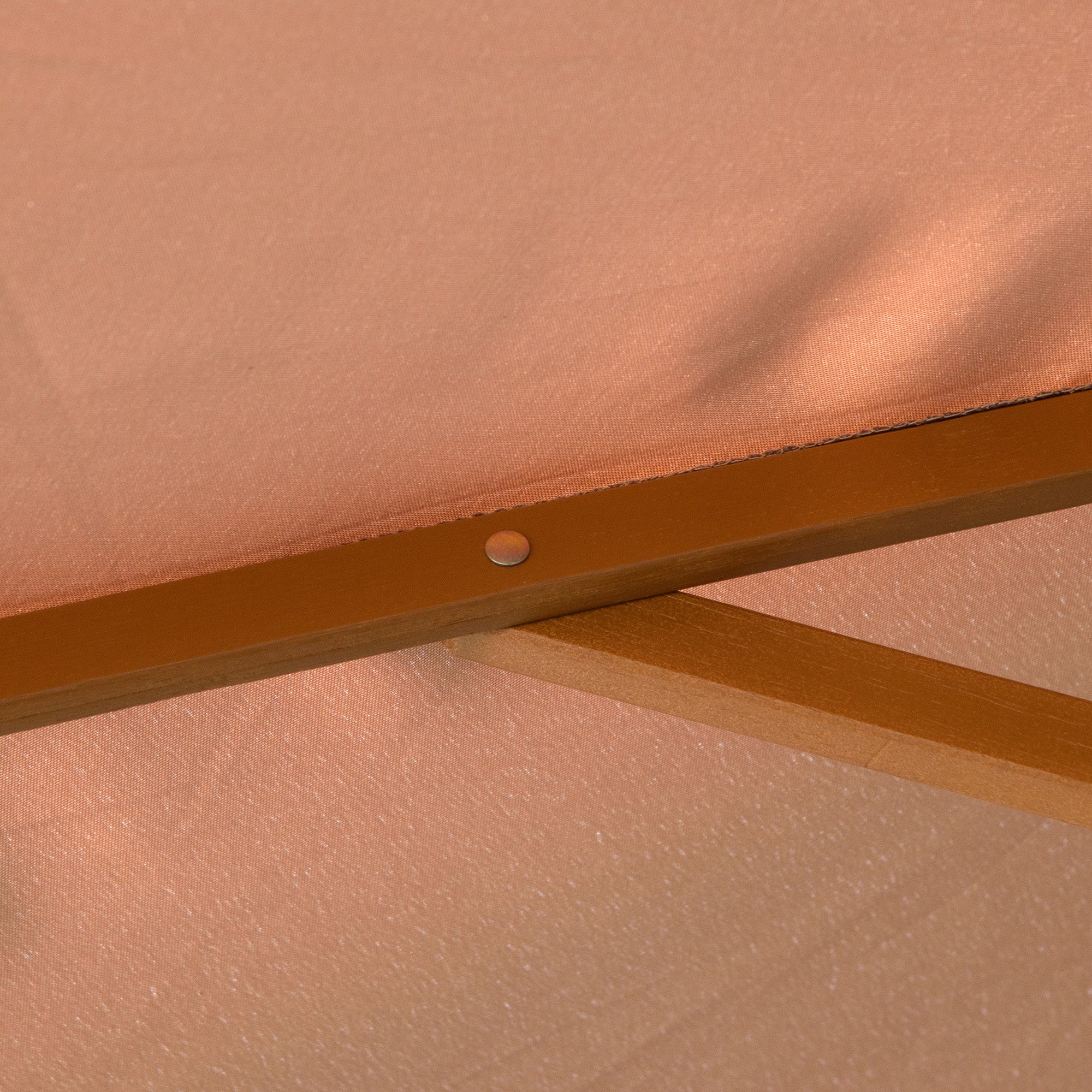 Wooden Parasol 300cm Garden Balcony Bamboo, Khaki