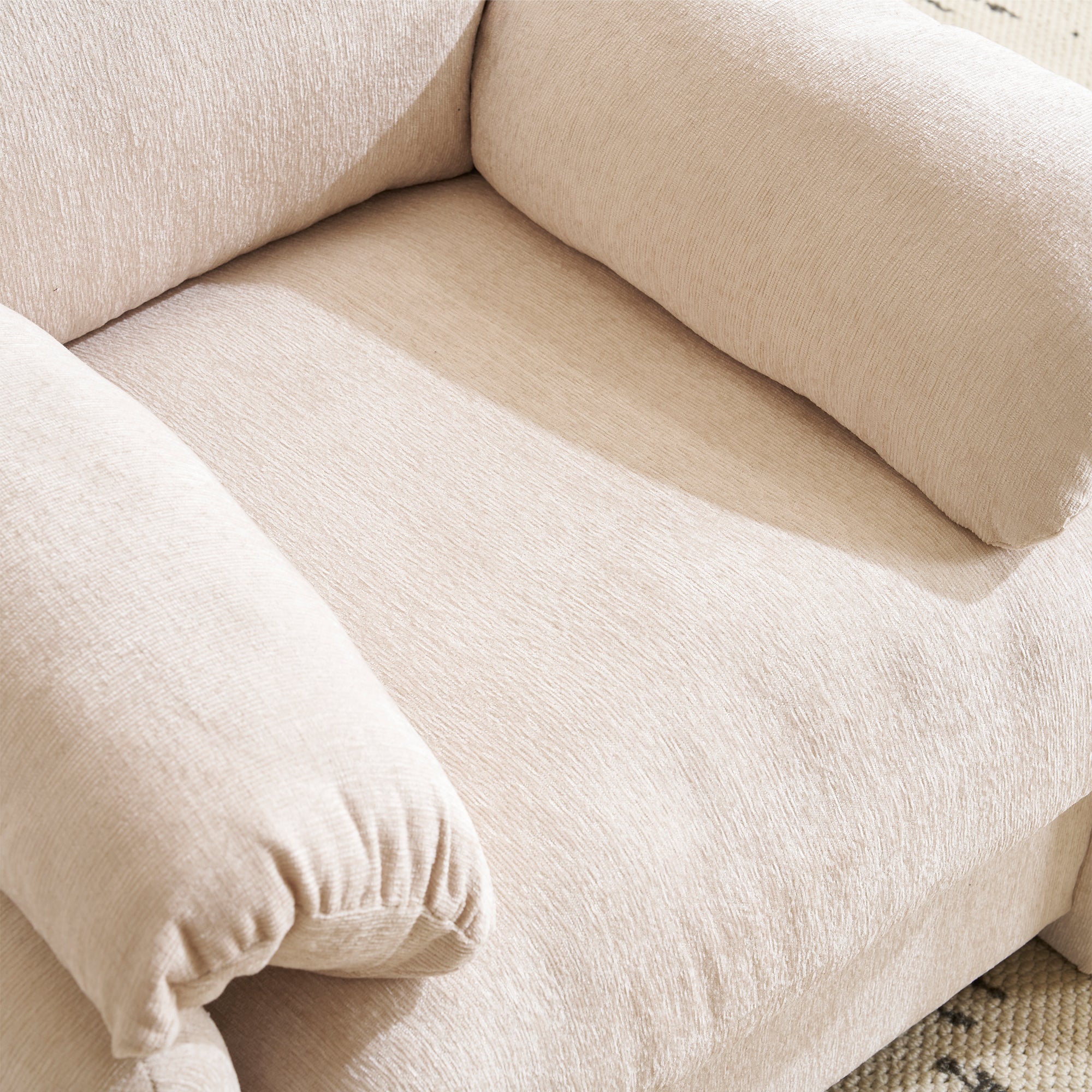 Modern design oversized armchair, decorative single sofa leisure chair, chenille fabric - Clearance