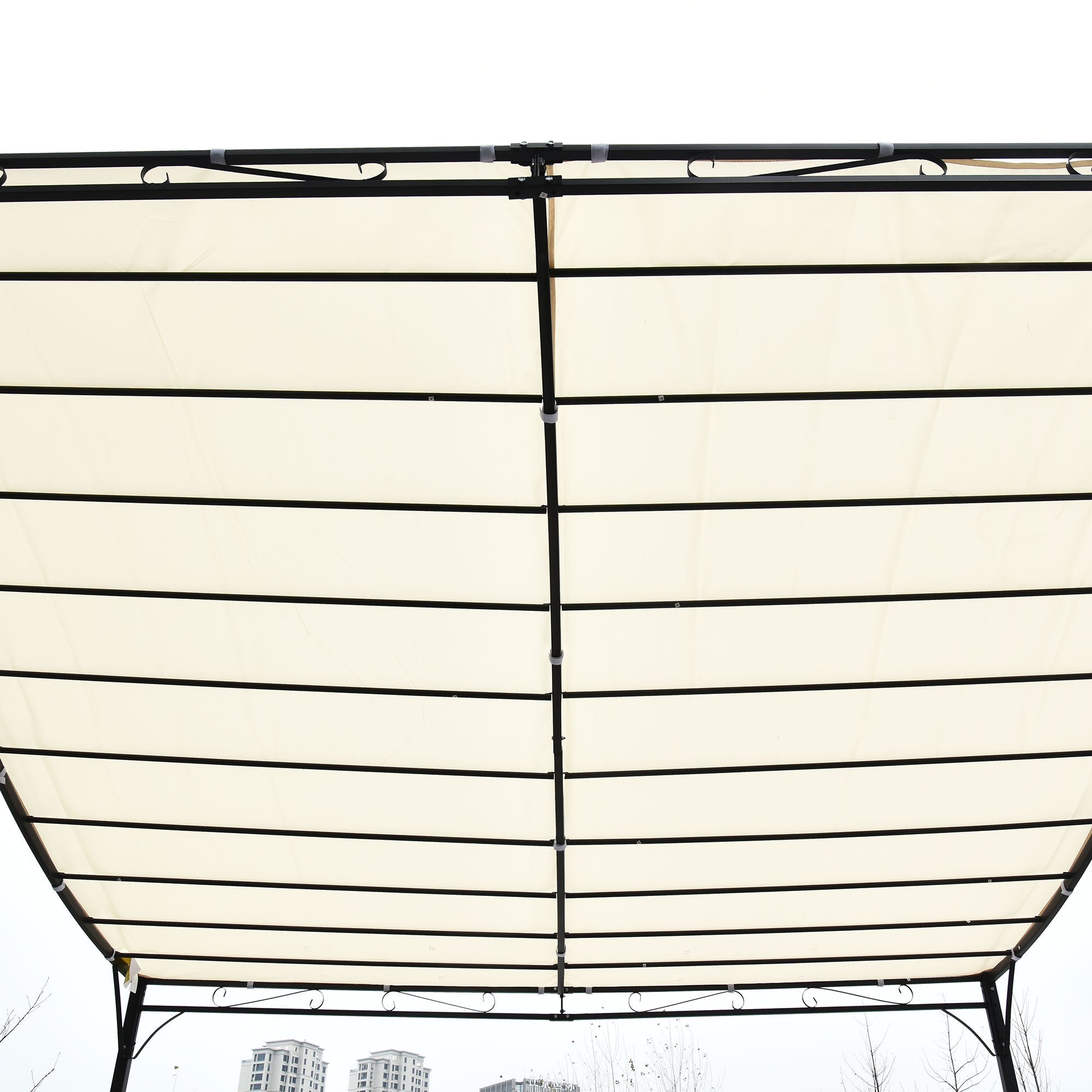 Pergola Garden Pavilion Tent 297x297cm Metal, Cream
