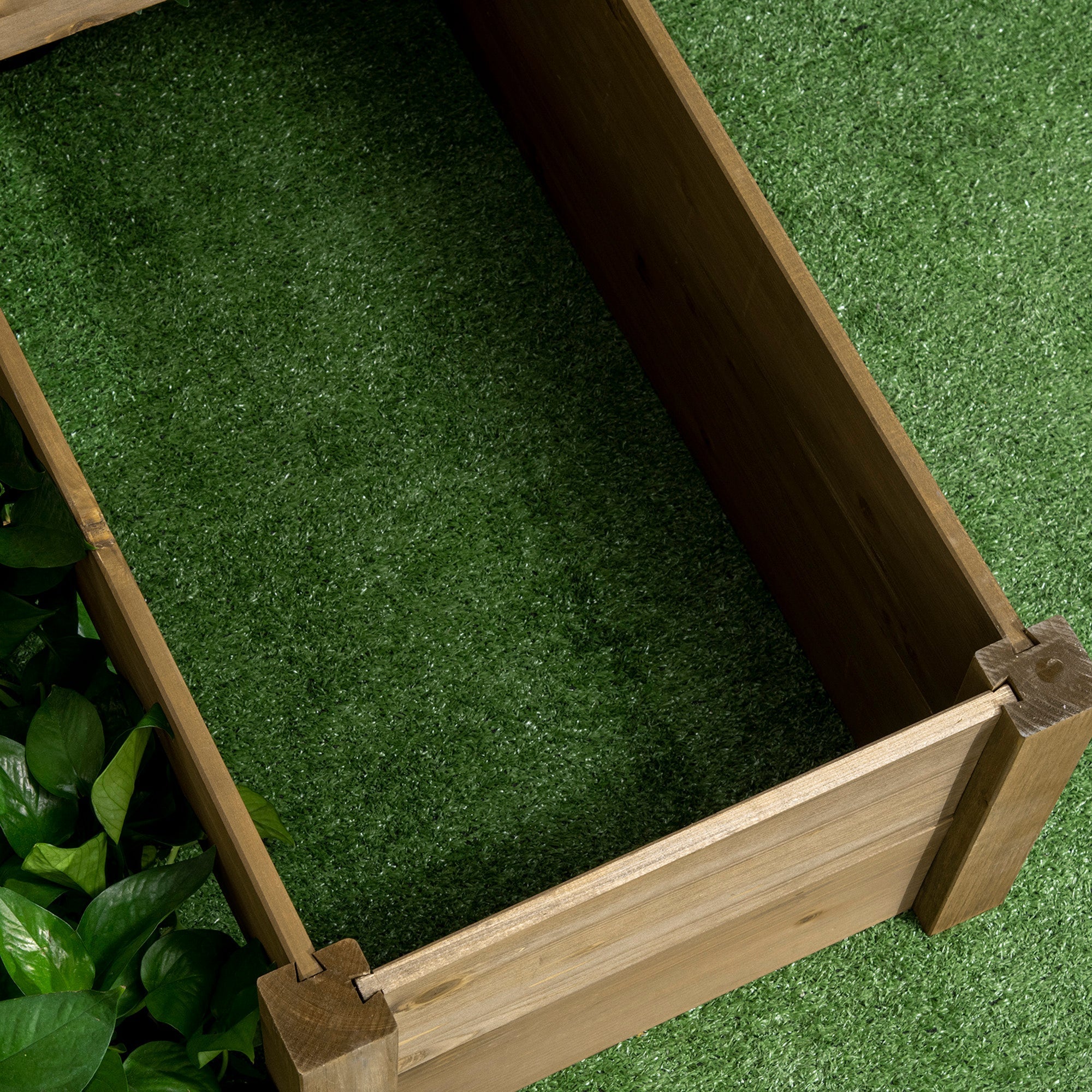 Raised Vegetable Bed, 3-Level Planter for Herbs 122x122x51 cm, Fir Wood Brown