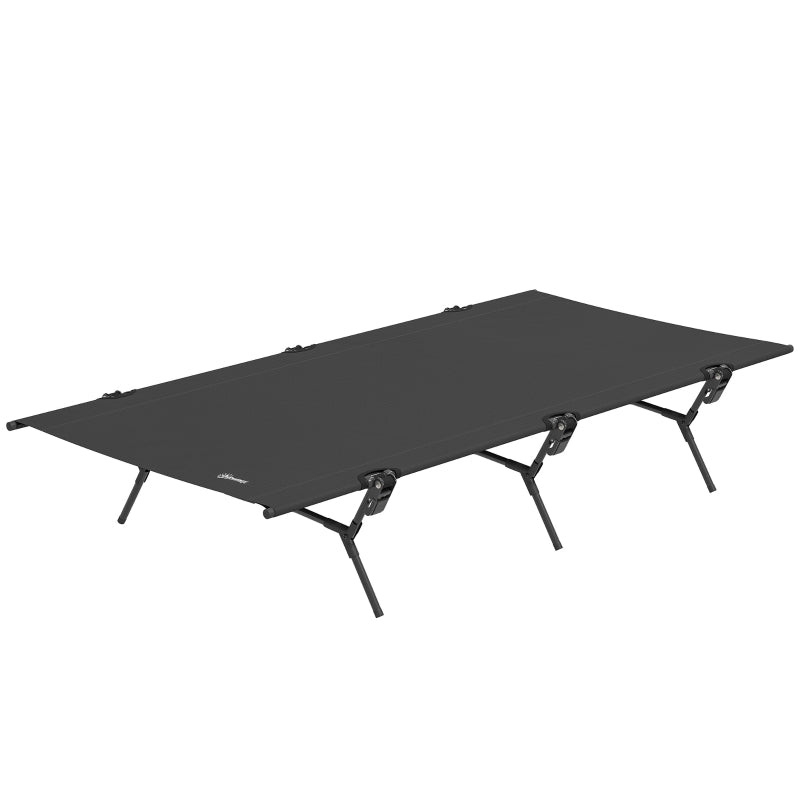 Folding Camp Bed with Carrying Bag, 200x100x36 cm, 120 kg Capacity, Black