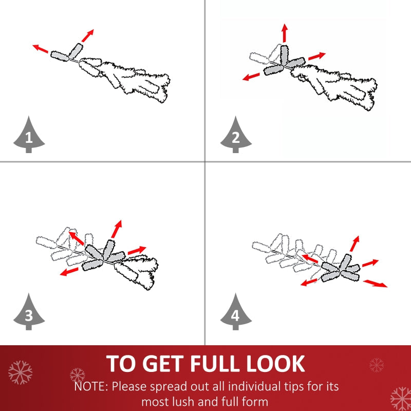 4FT Artificial Christmas Tree with Fibre Optic LED Snowflakes, Green