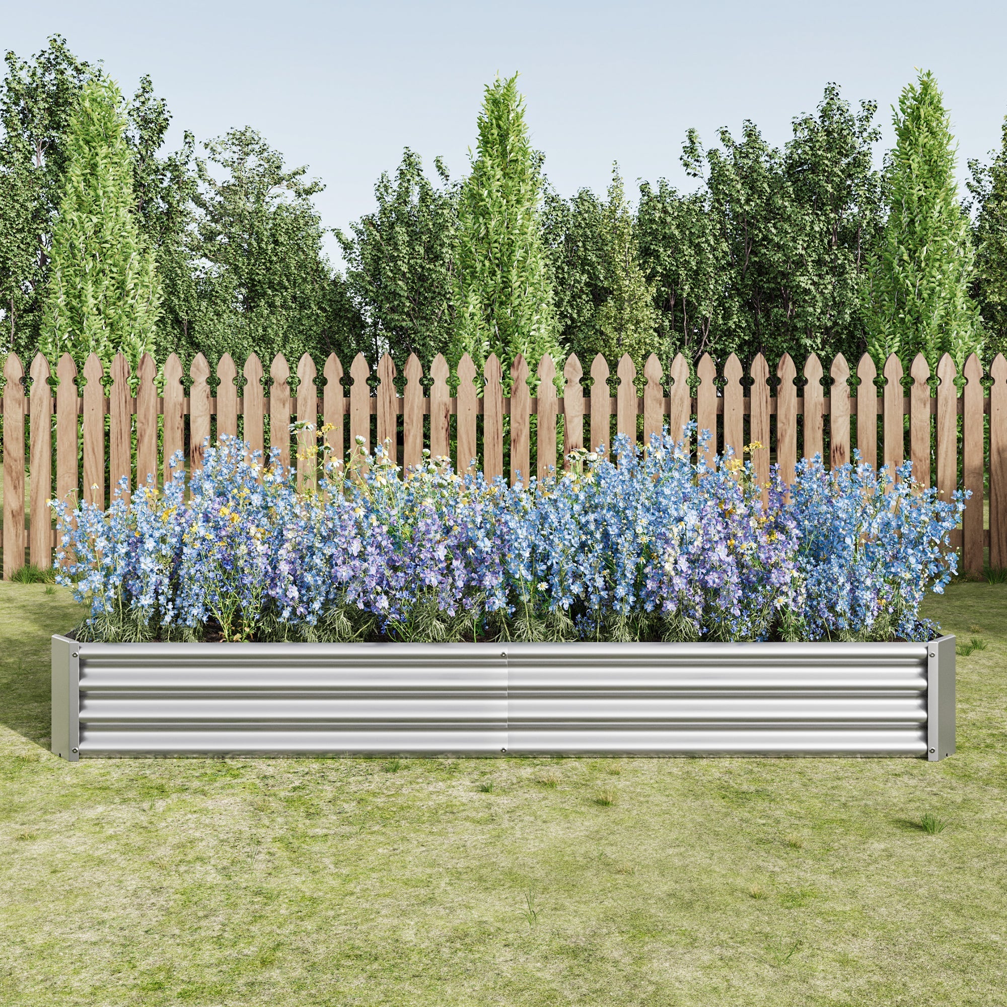 Raised Bed Metal Plant Bed, Robust Sheet Steel, Rust Protection, Stable Design, for Vegetables, Herbs & Flowers Anthracite