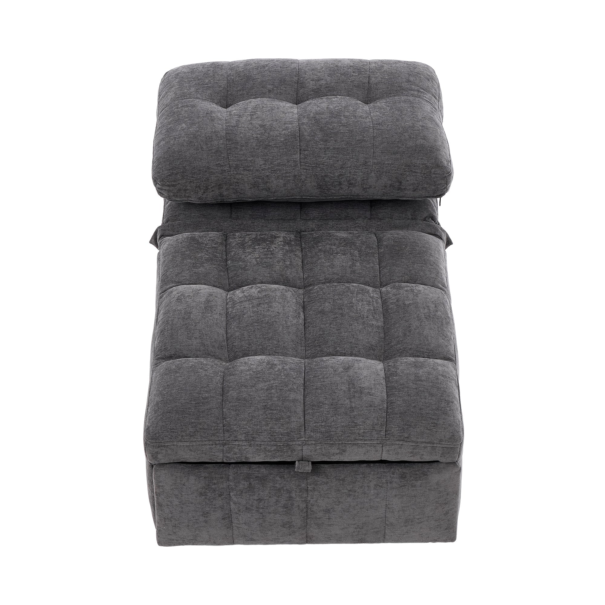 Sleeper Sofa with Adjustable Backrest and Foldable Pull-out, Grey