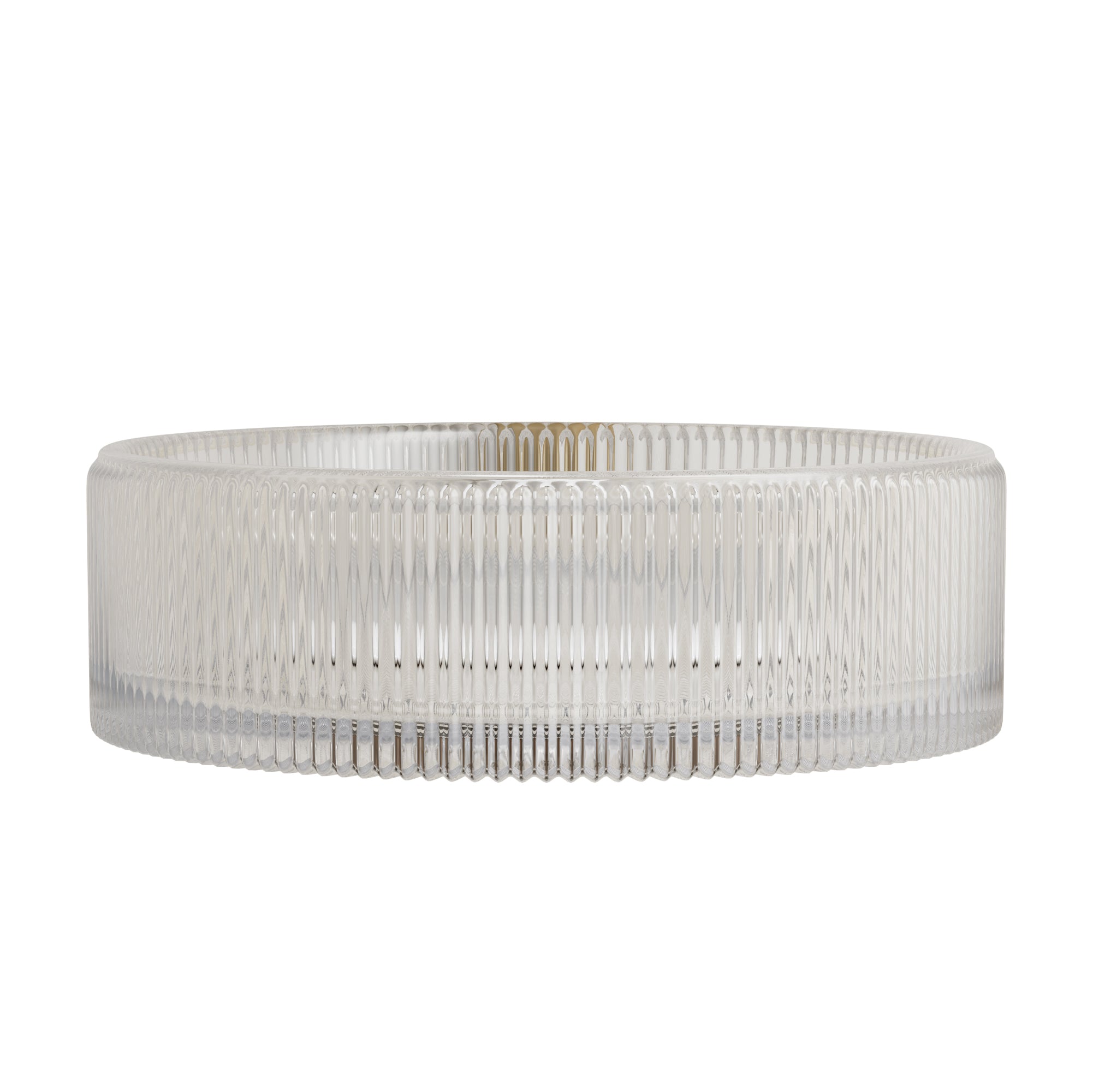 36cm Washbasin, Round Countertop Sink without Tap, Crystal Glass Transparent