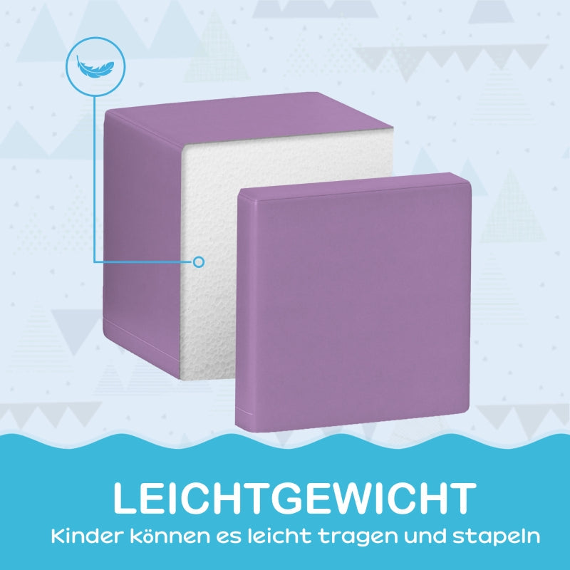 Soft Building Blocks, 12 Cubes Easy-care Child-safe, Faux Leather