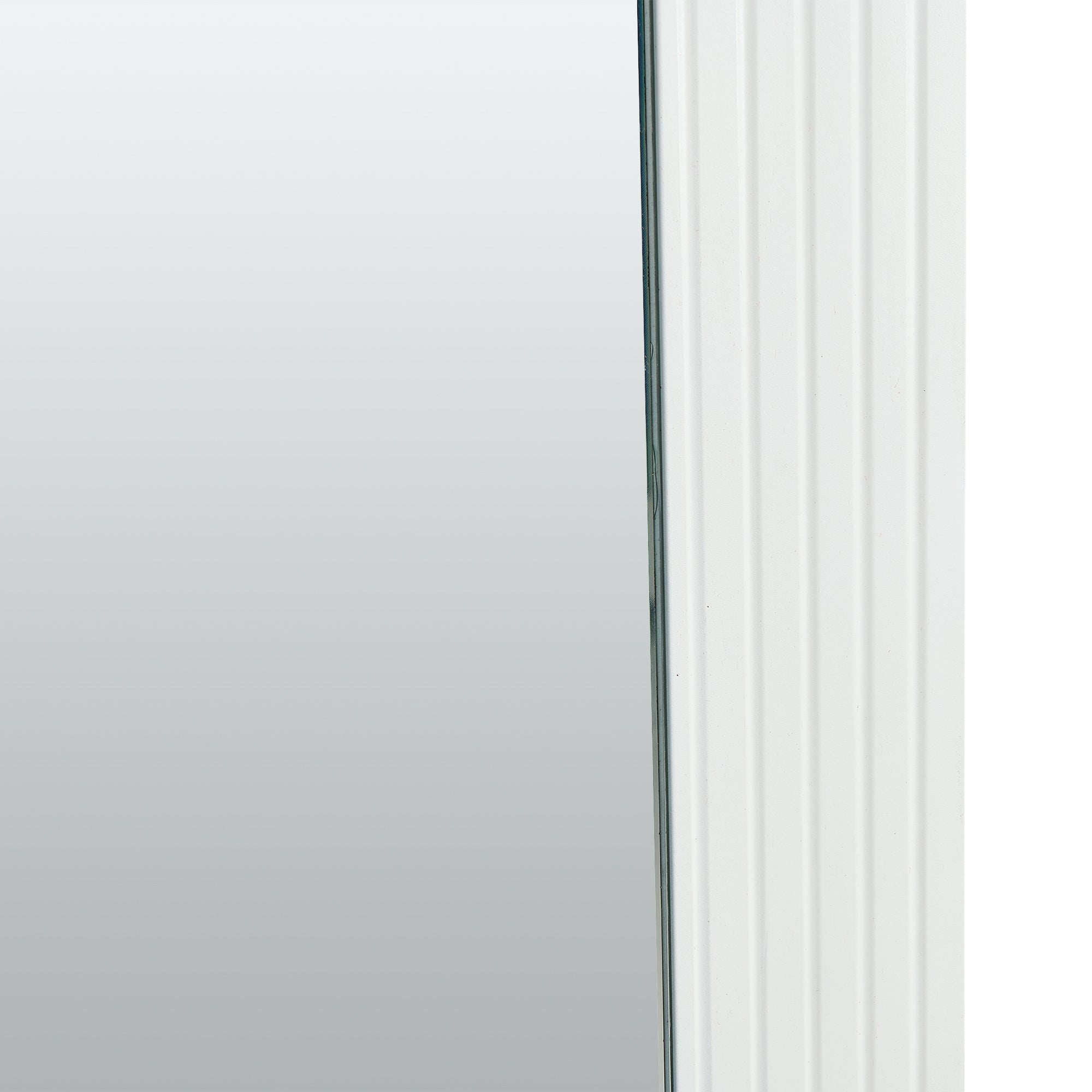 Wall Mirror Square 80x80cm Wood-Look Frame - White