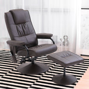Massage Chair with Footstool Swivel Electric Recliner Remote Control, Faux Leather Brown