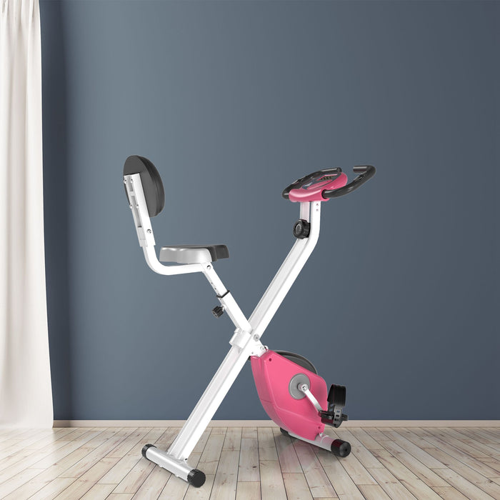 F-Bike Heimtrainer, 8-facher Magnetwiderstand, höhenverstellbar, Stahl, Pink-Weiß
