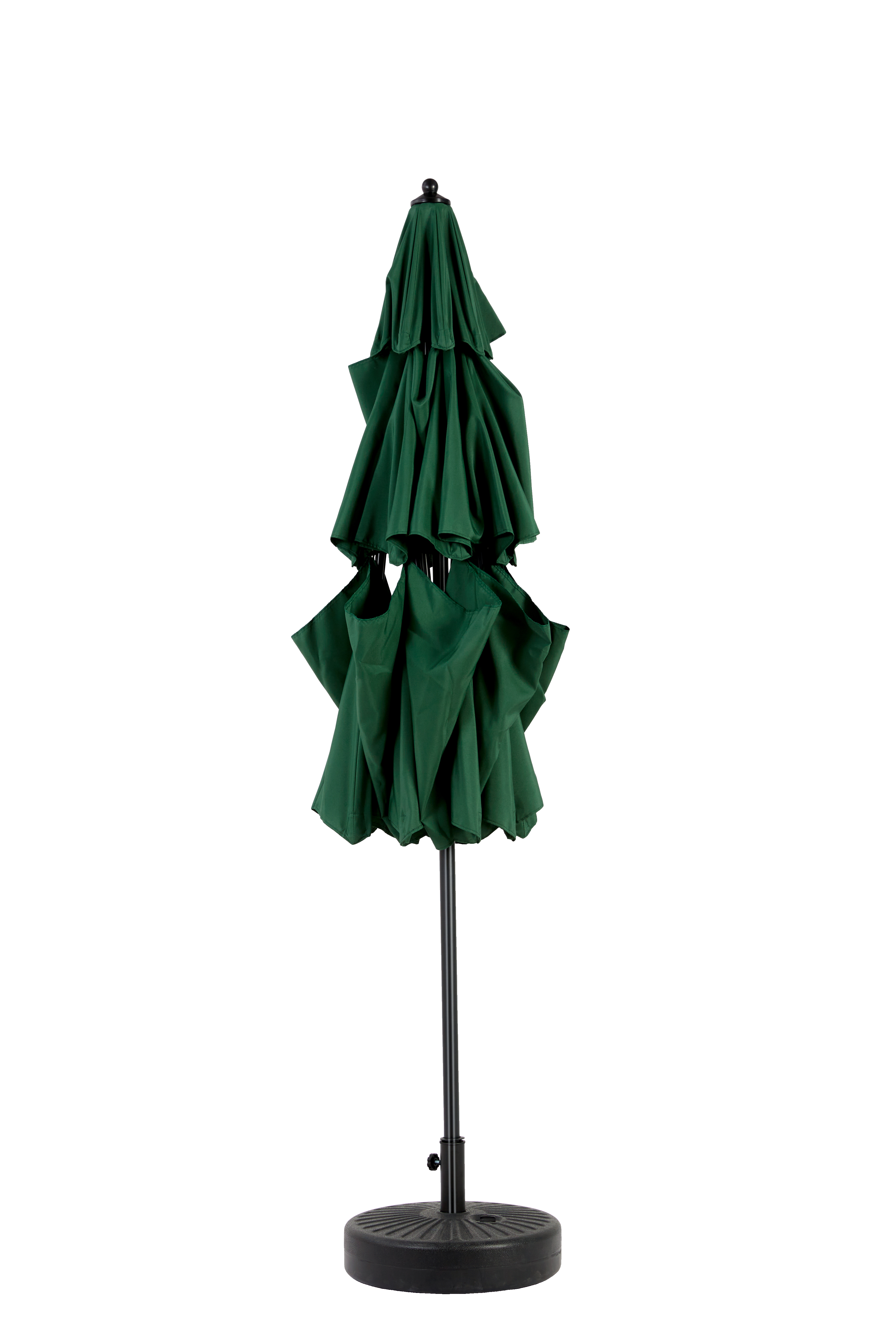 Outdoor Umbrella Double Sided Rectangular 14.8 Ft Large Crank - Dark Green (No Base)
