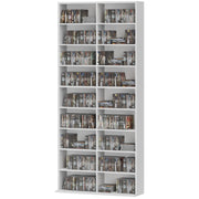 CD/DVD/Blu-ray Media Shelf/CD Stand, 640 CD/360 DVD/430 Blu-ray Storage 78.5x24x175 cm, White