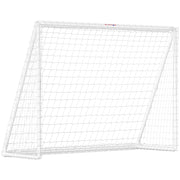 Football Goal with Robust Net and Plastic Frame, 240 x 90 x 180 cm, White