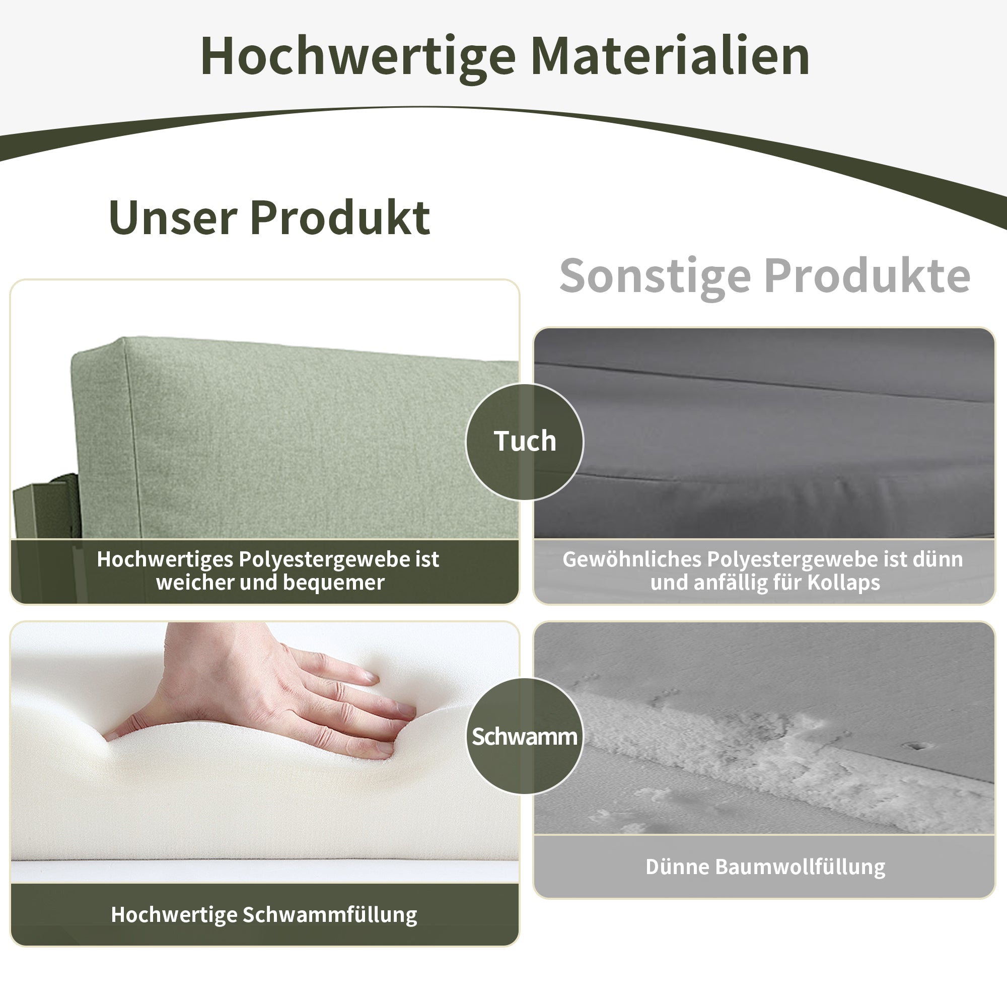 Garden Lounge Chair Set 4-Piece Rope/Iron Frame Glass Top - Green