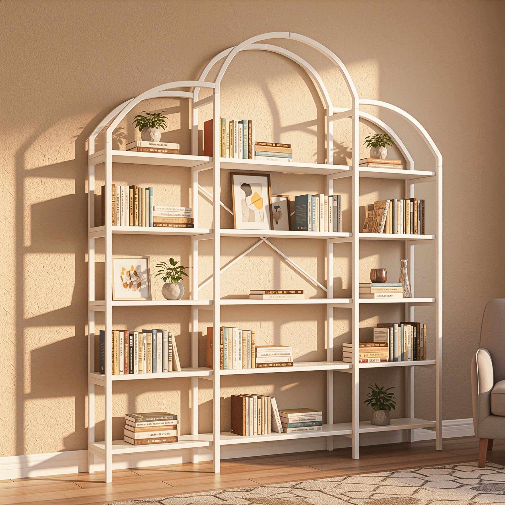 Shelf 170x26x190cm 5-Tier Cloud Shape - White