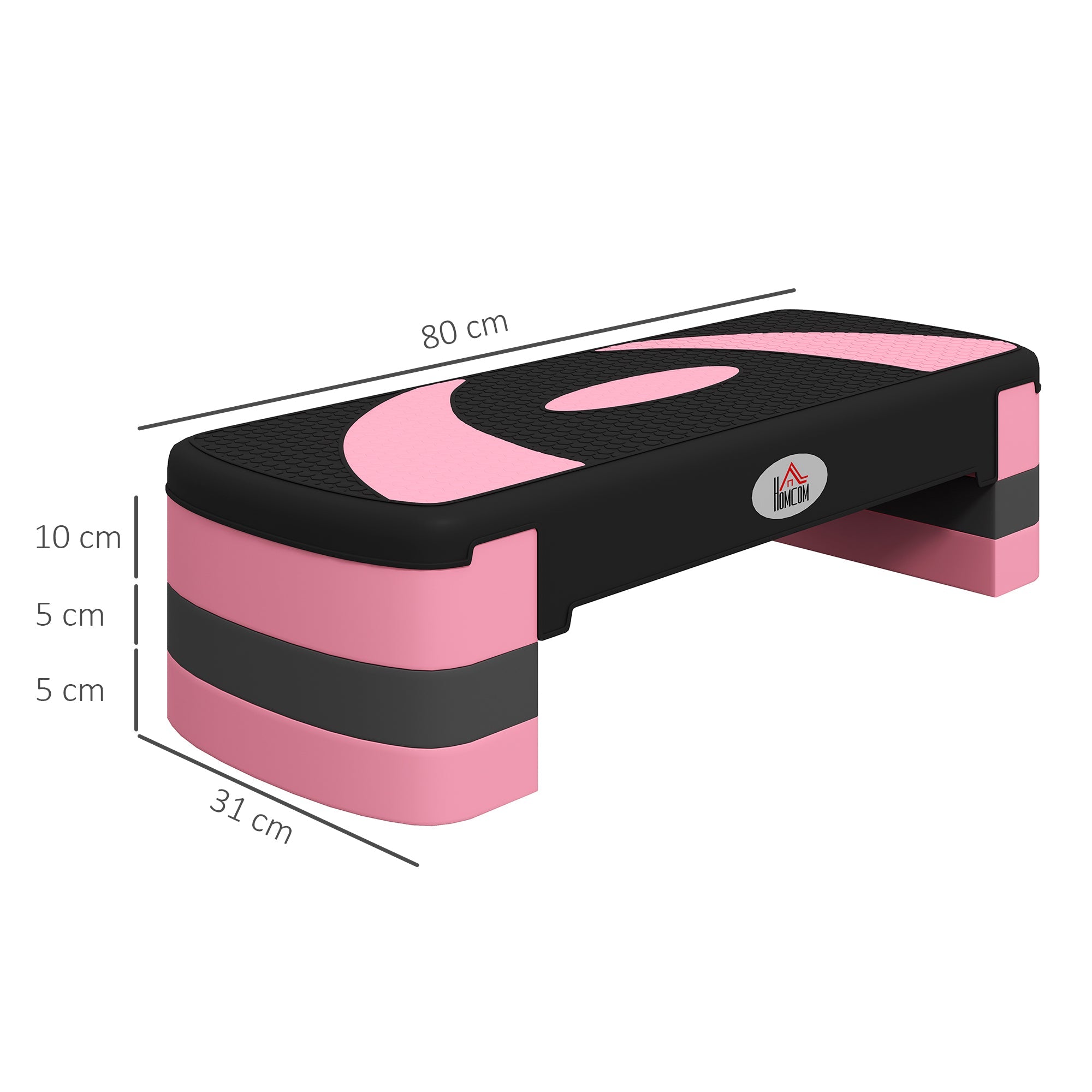 Stepper Aerobic Stepper, Height Adjustable 150kg Capacity 3 Levels, Home Training