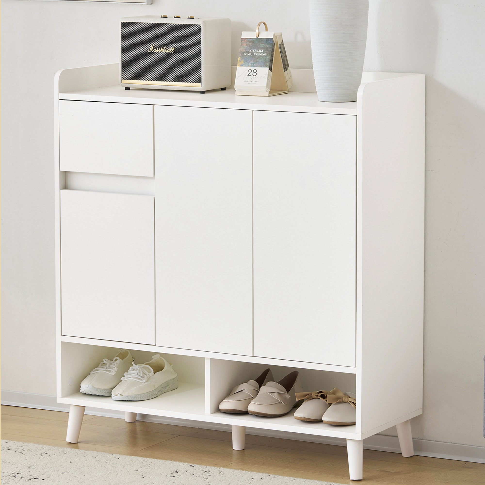 Chest of drawers with adjustable shelves, minimalist home organizer, solid wood
