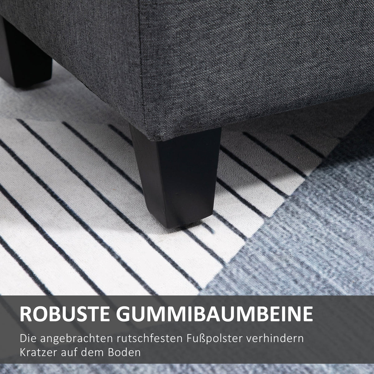 Upholstered Bench with Storage Space 100x40x44 cm, Dark Grey Polyester/Rubberwood