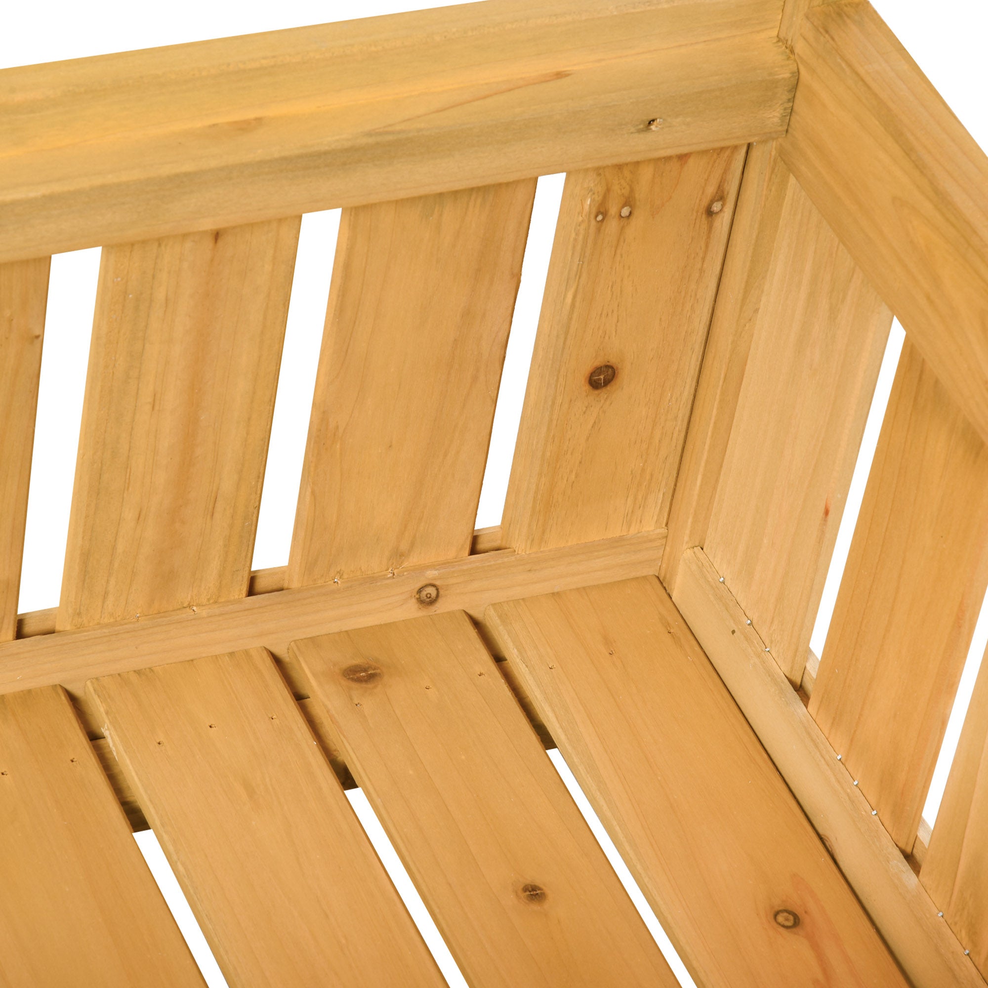 2-Seater Garden Storage Bench for Patio Outdoor Seating Wood