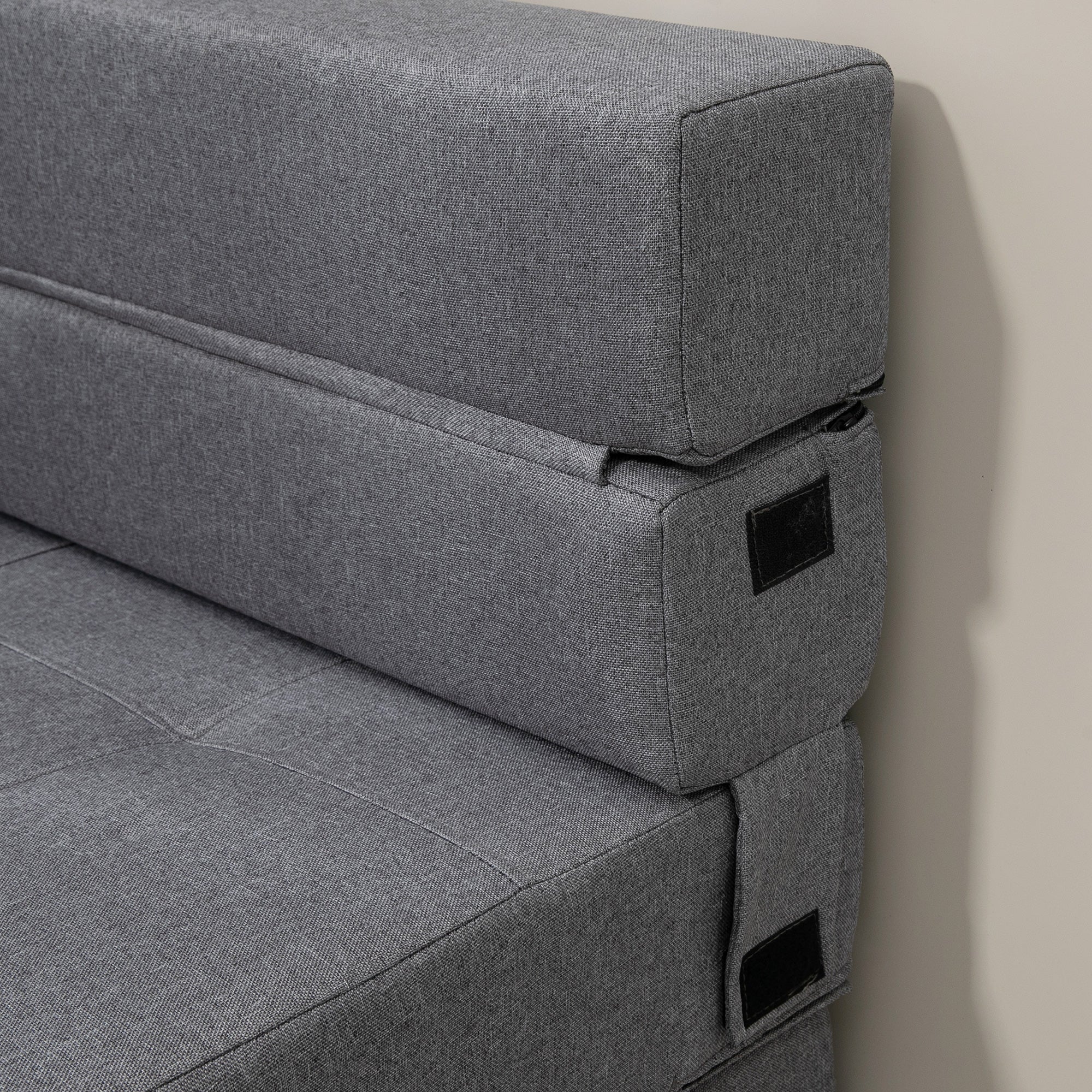 2-in-1 Sleeper Chair, Foldable Sofa Bed/Recliner, 100kg Capacity, Dark Grey