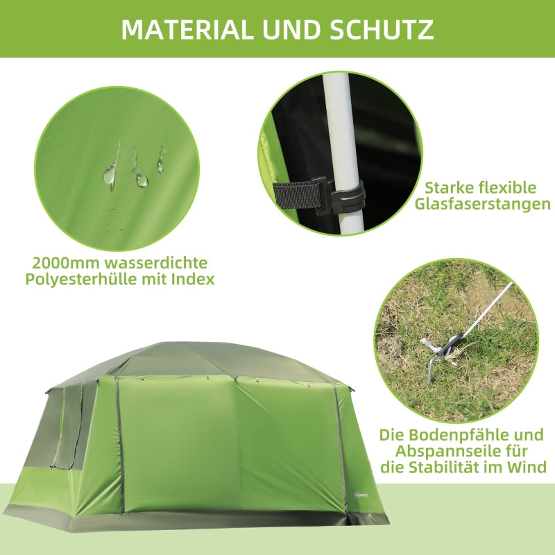 Camping Tent Dome Family Tent 4-8 Person 2 Sleeping Cabins