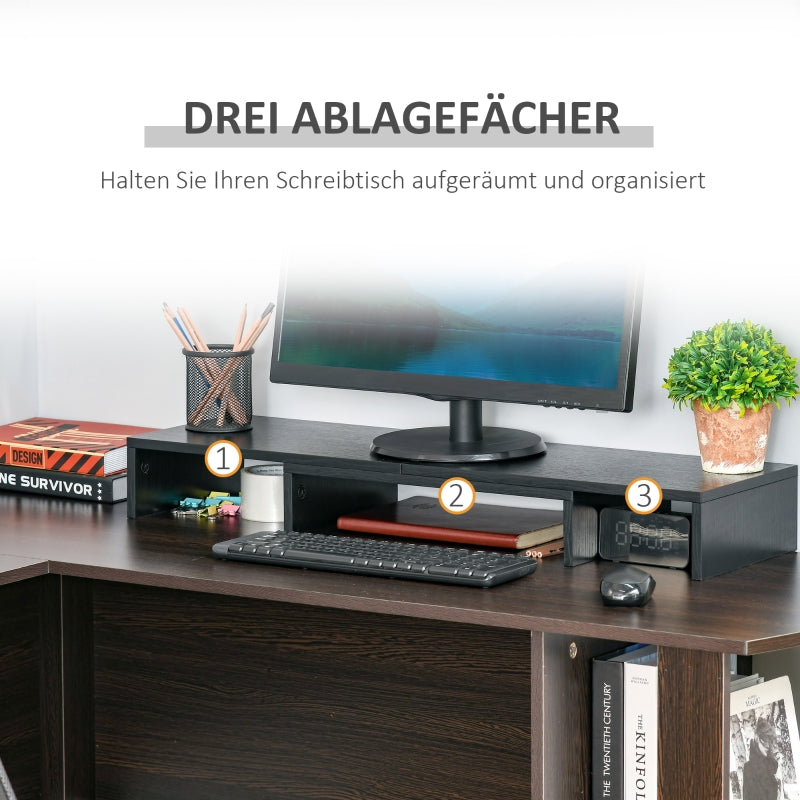 Vinsetto Monitor Stand, Dual Screen Riser Adjustable, Black