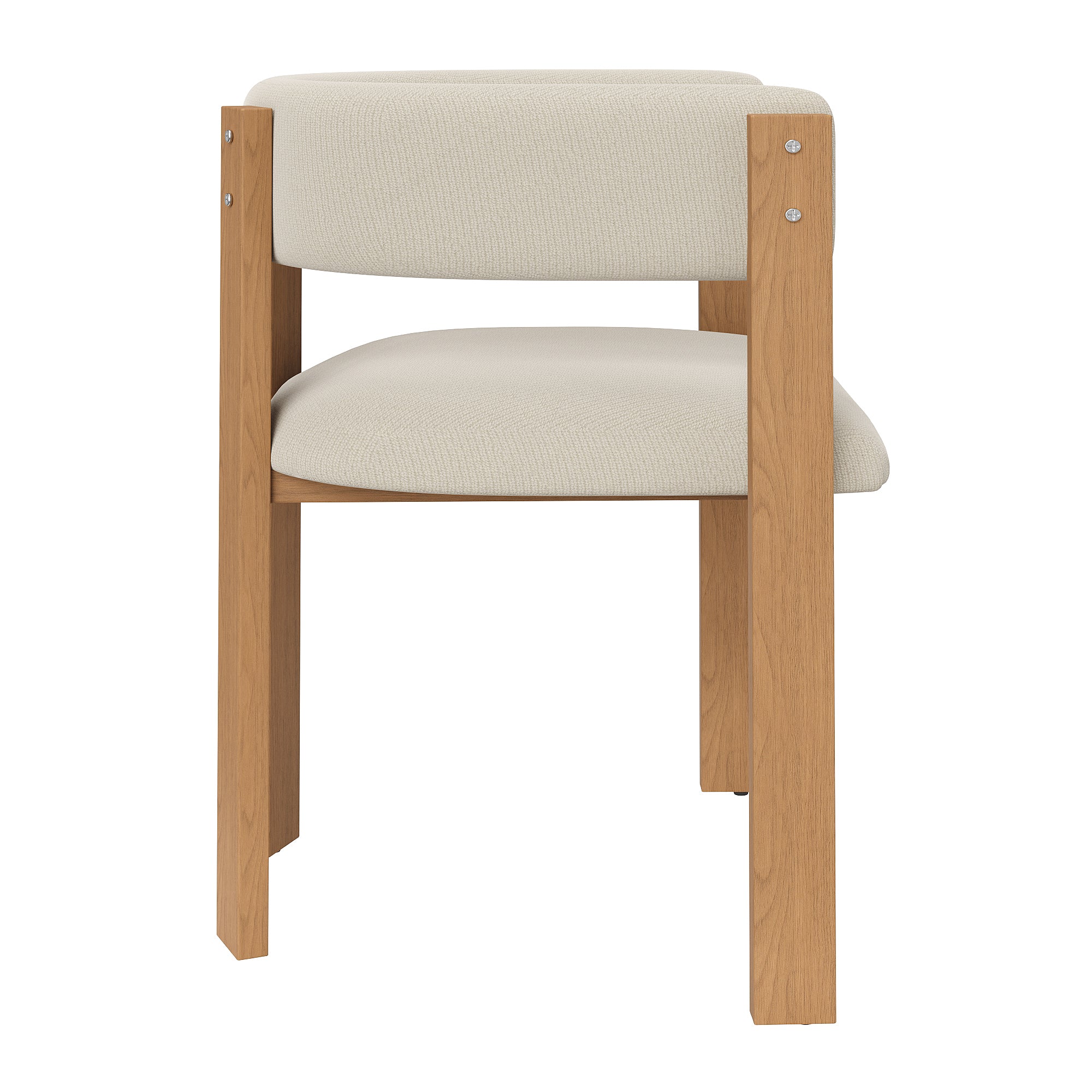 Ergonomic Dining Chair Set of 4 with Thick Padding and Iron Legs, Wood Look