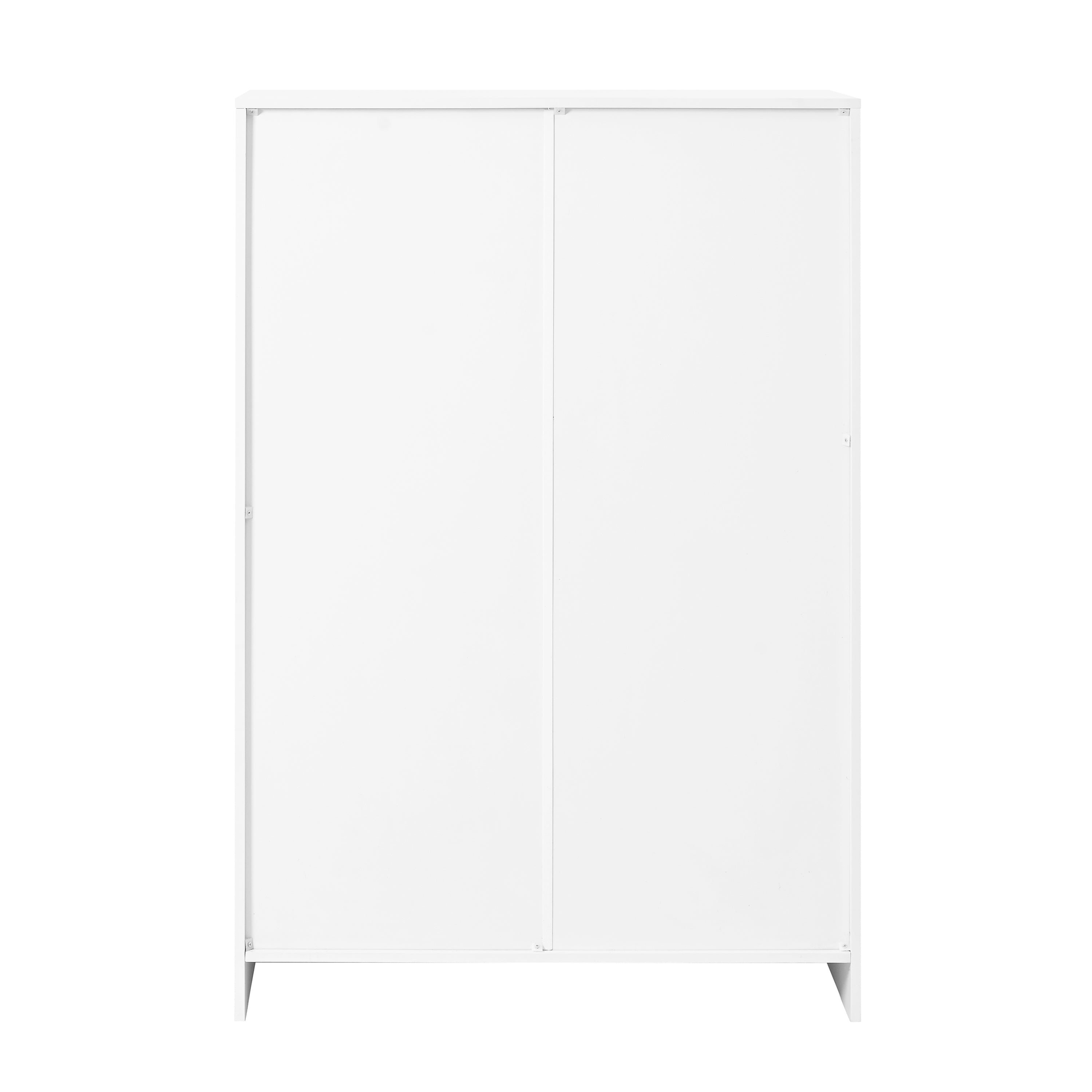 Modern Shoe Cabinet with Adjustable Shelves, Golden Handles, White