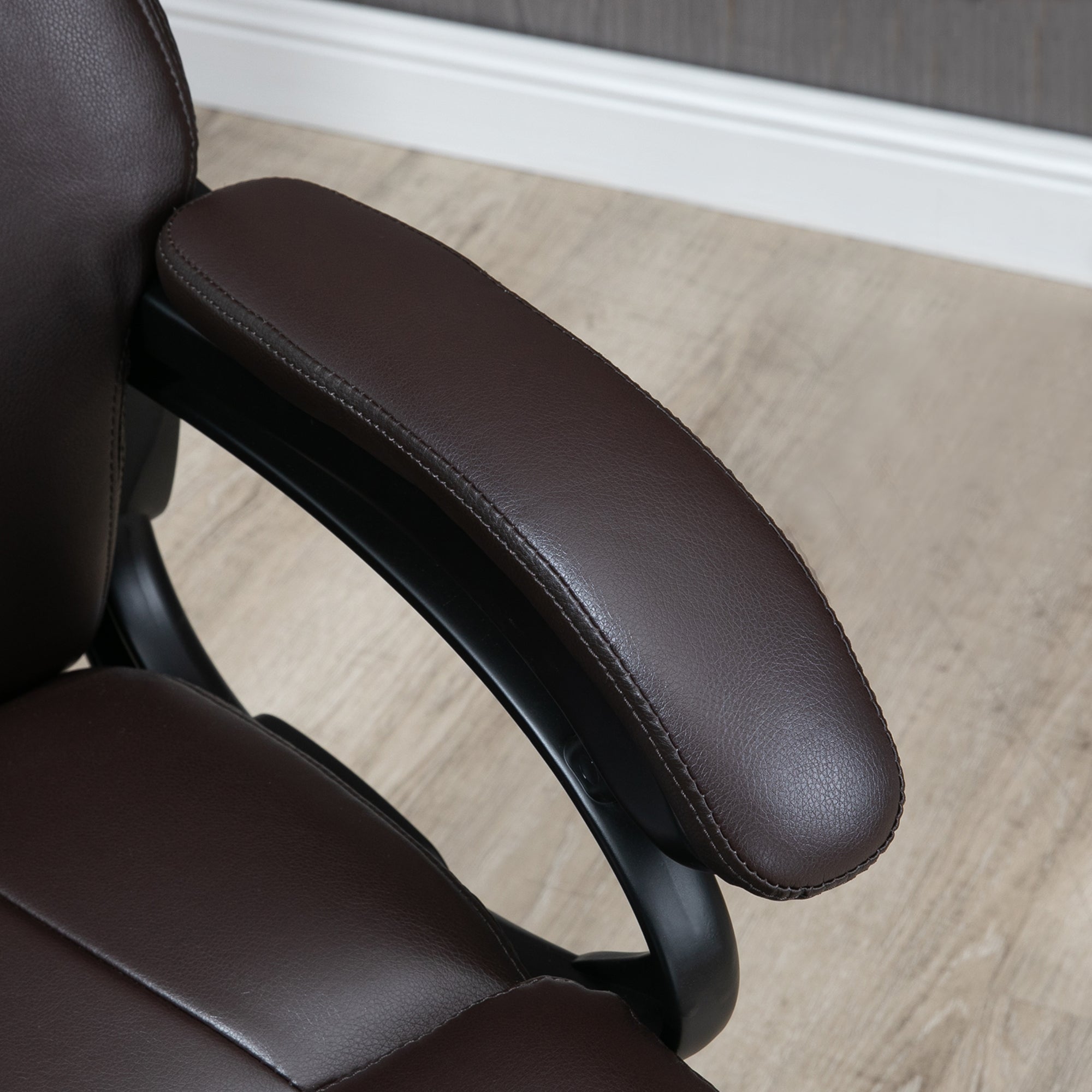 Vinsetto Office Chair, Ergonomic Height Adjustable, Thick Padding, 180 kg Capacity, Faux Leather