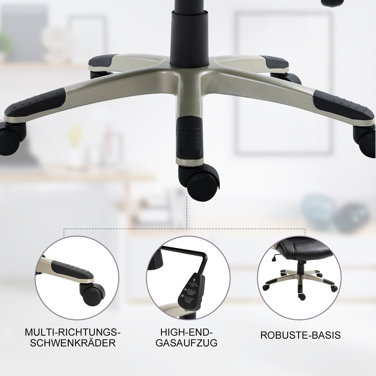 Office Chair, Height Adjustable, Rocking, Ergonomic, Desk Chair