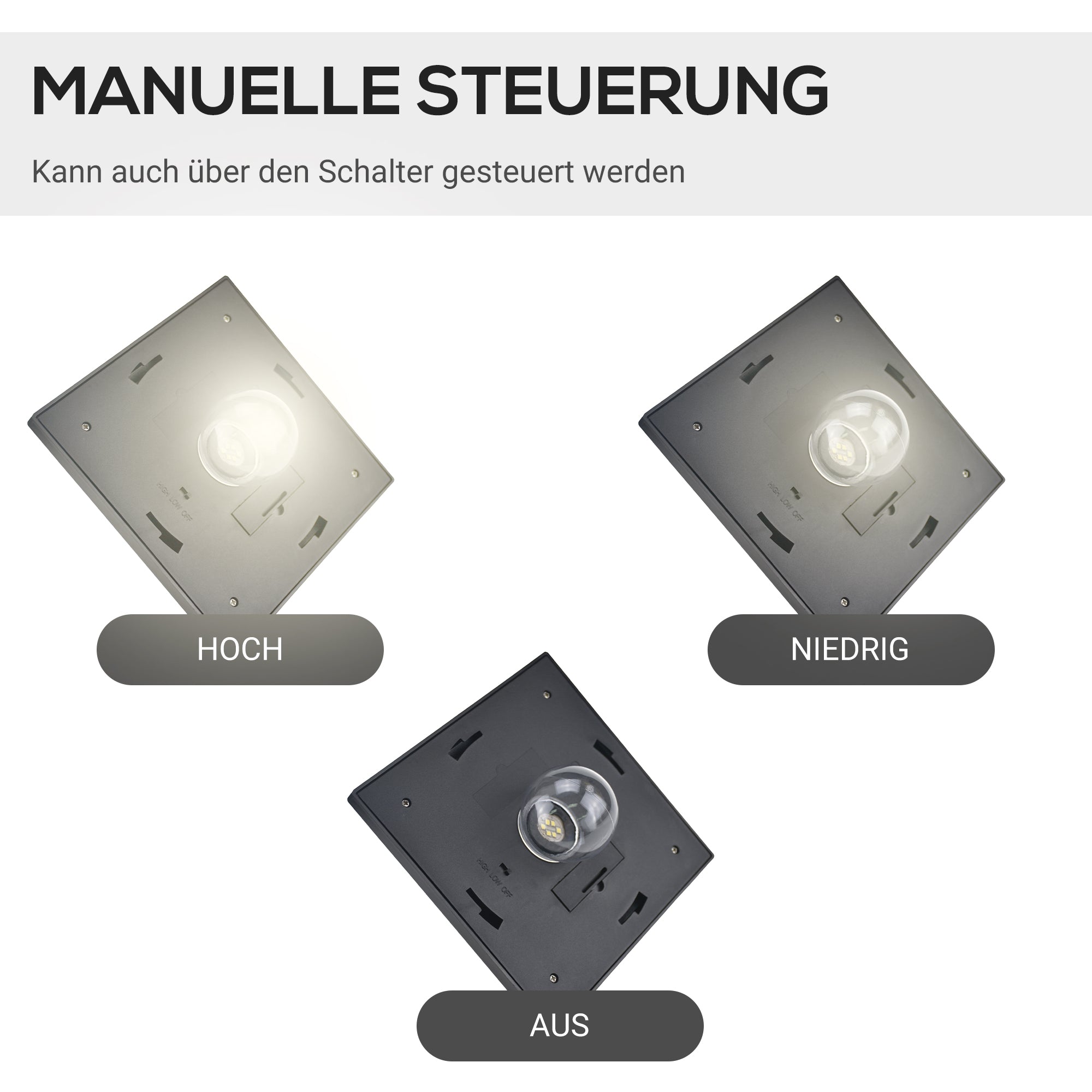 Solar Garden Lantern, 3 Flames 120 Lumen IP44, Stainless Steel Black