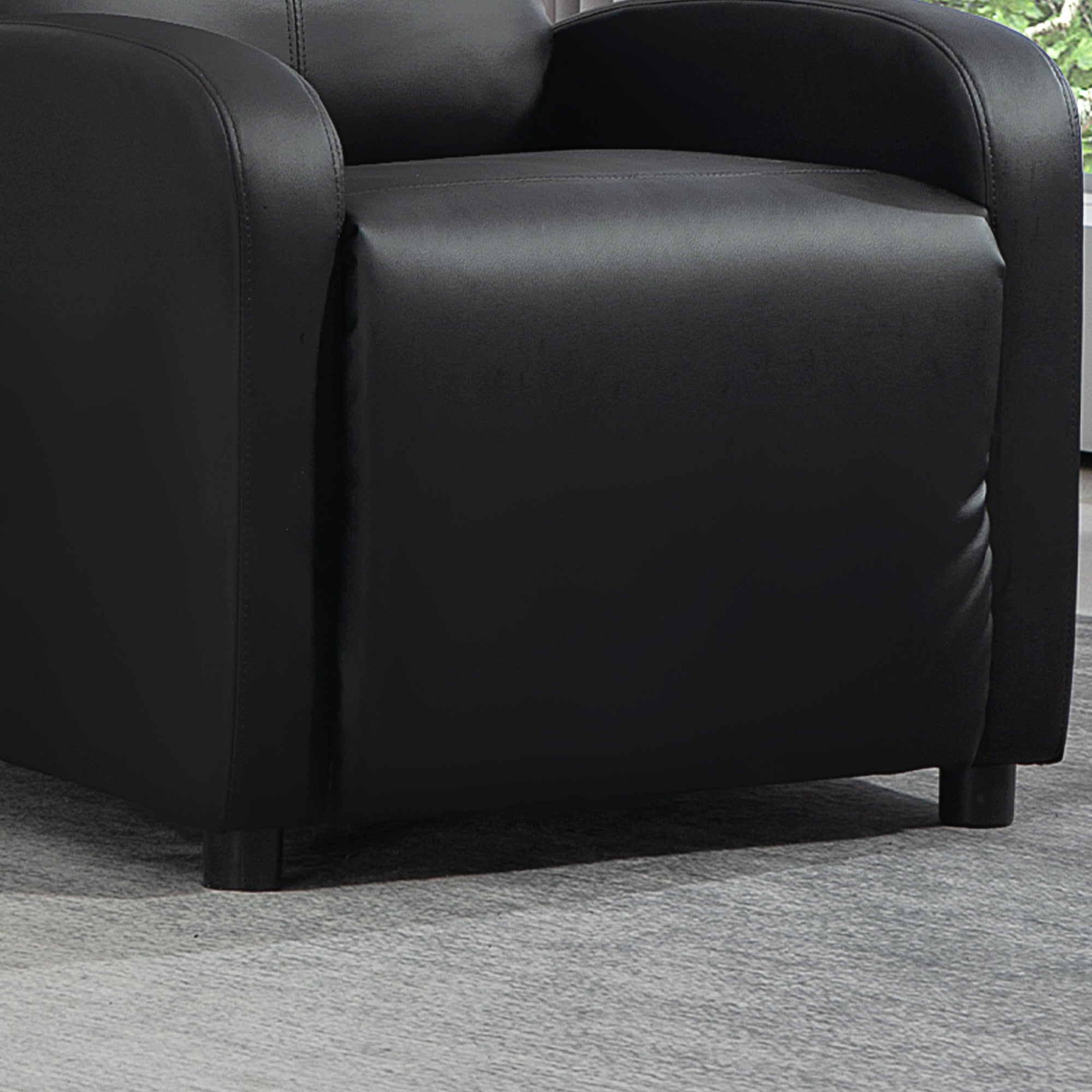 Recliner Chair, Reclining Function, TV, Faux Leather Black