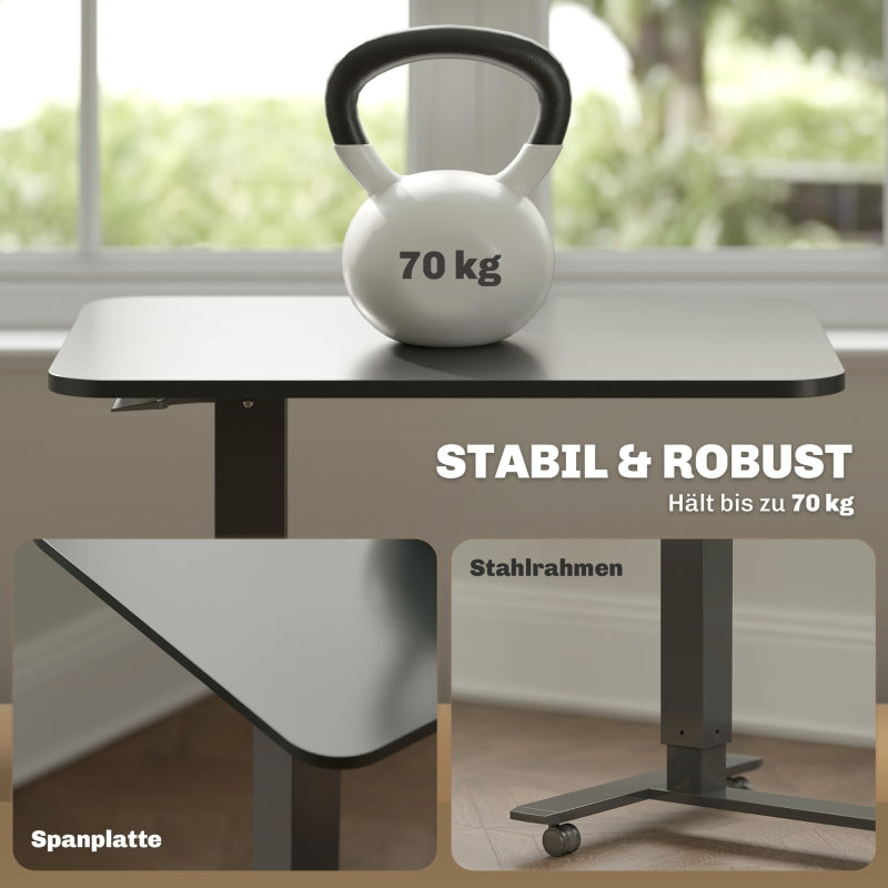 Standing Desk Height-Adjustable C-Shape Casters - Black