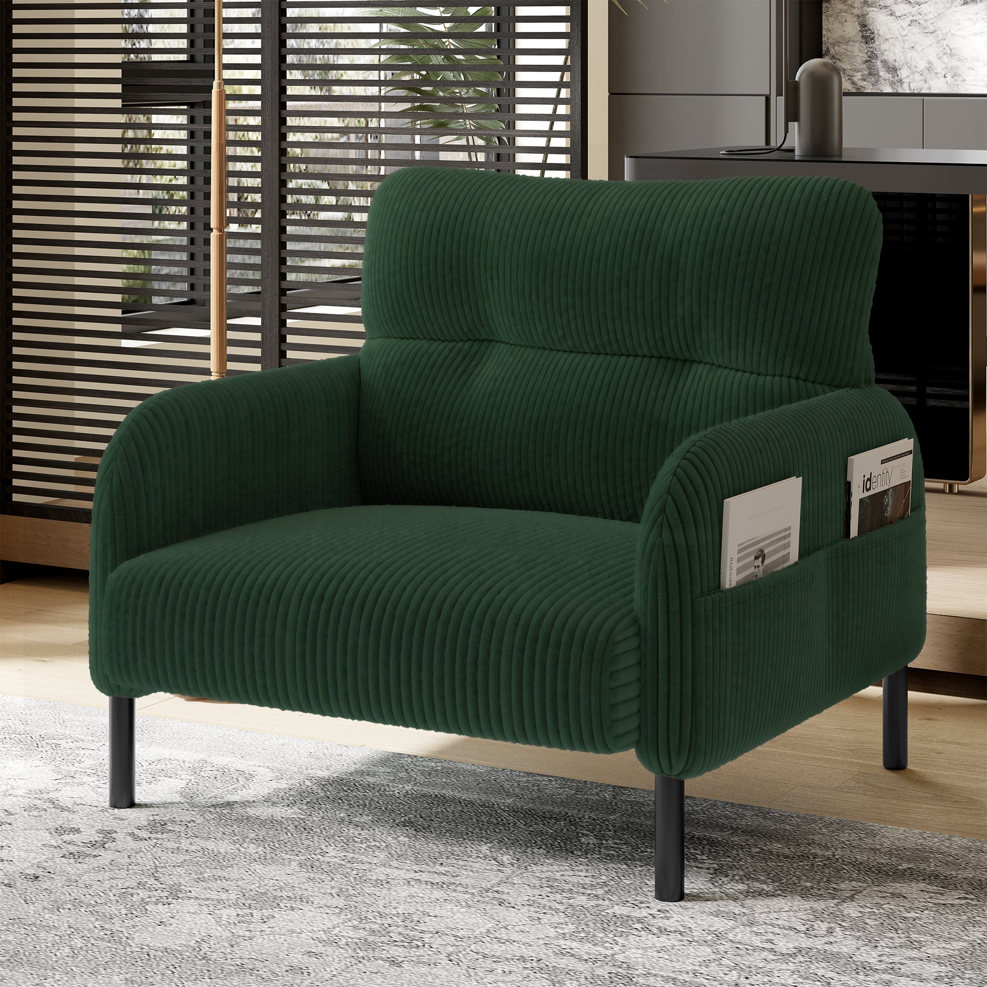 Velvet Sofa/Chair Comfortable Deep Seat Pockets, Velvet Fabric