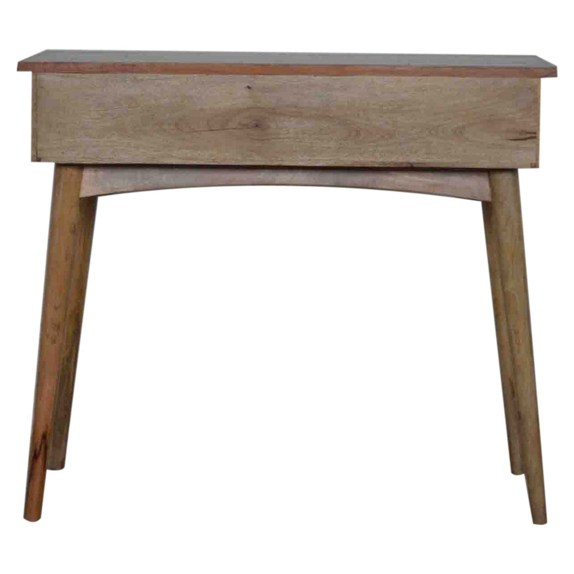 Solid Wood Console Table with 2 Drawers, Beige