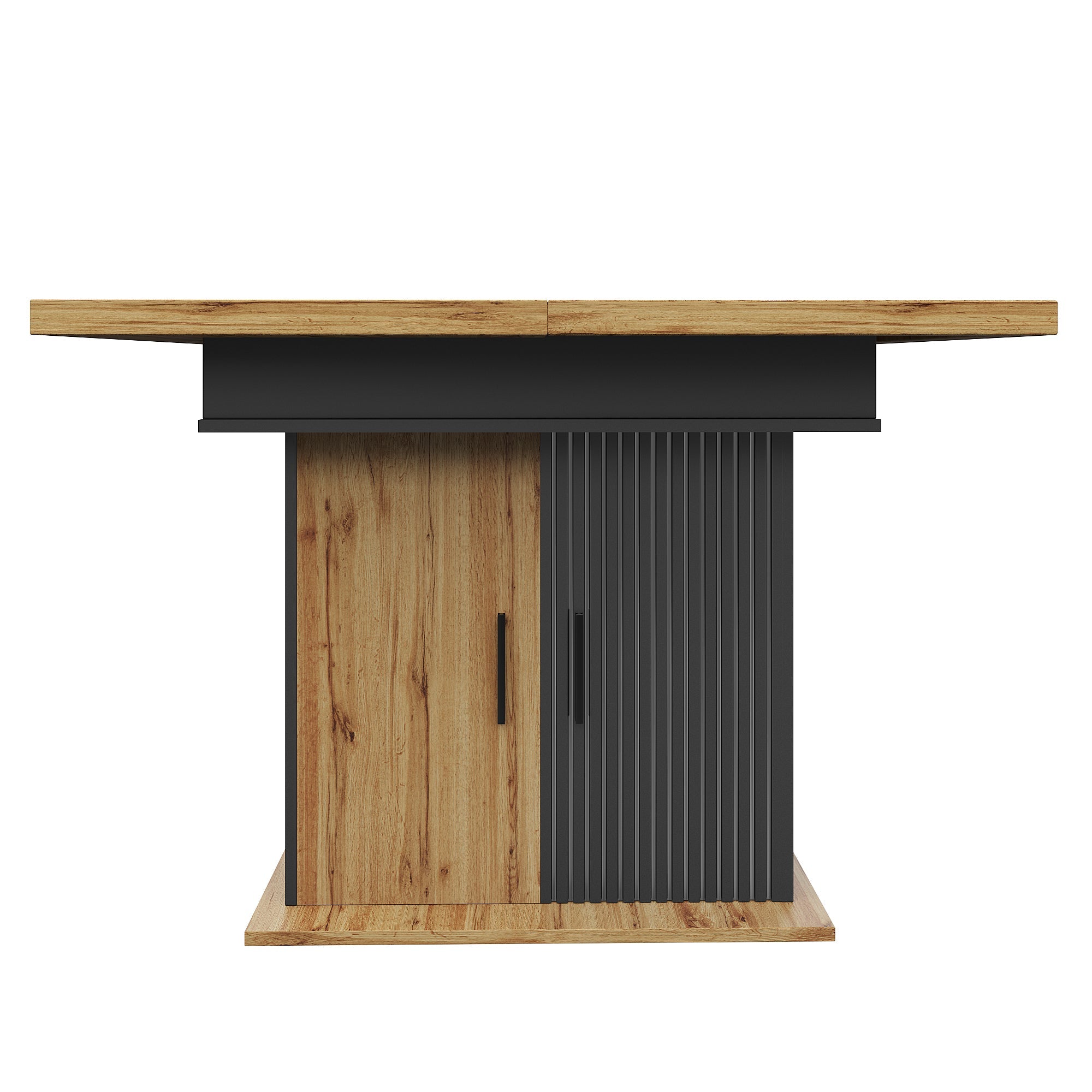 Telescopic Dining Table, Extendable Foldable Space-Saving Table for 4-6 People, Retro Style