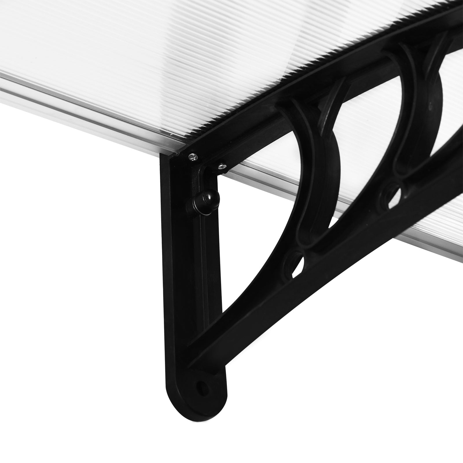 Vordertürüberdachung, 75x195x23 cm, 5mm Polycarbonat, Transparentes Aluminium